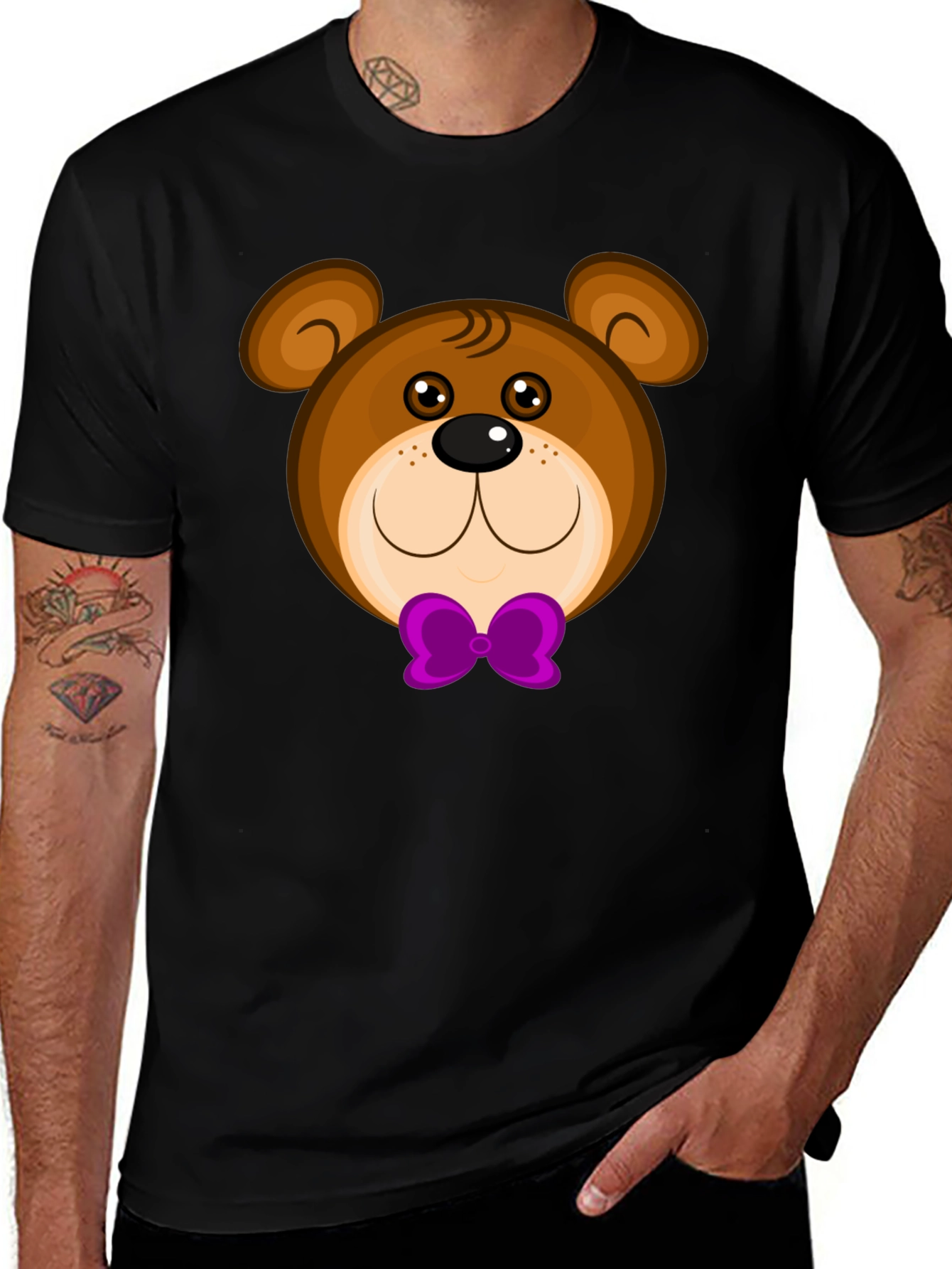 Variant 25 of Teddy Bear Bow Tie Graphic Tee - Men's