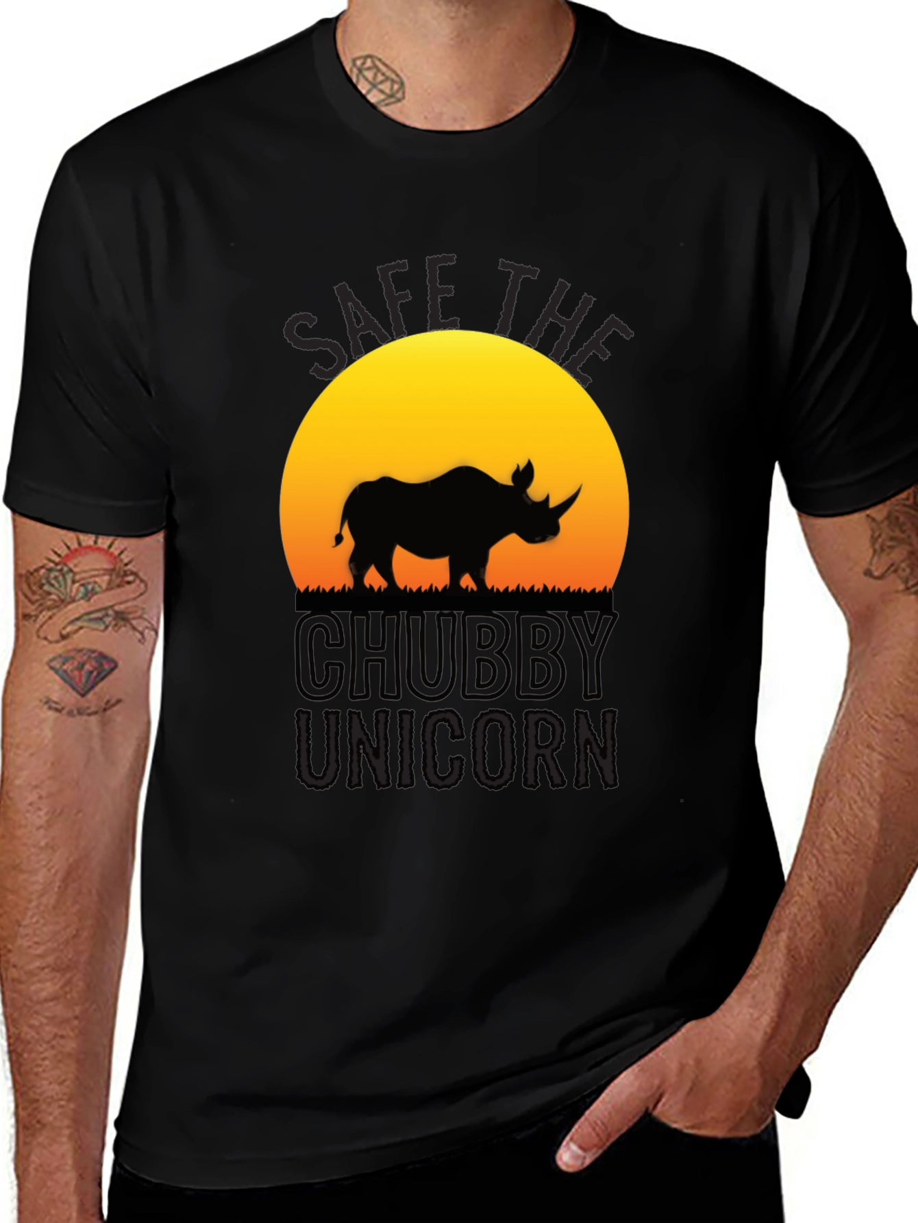 Variant 21 of Save The Chubby Unicorns T-Shirt Black