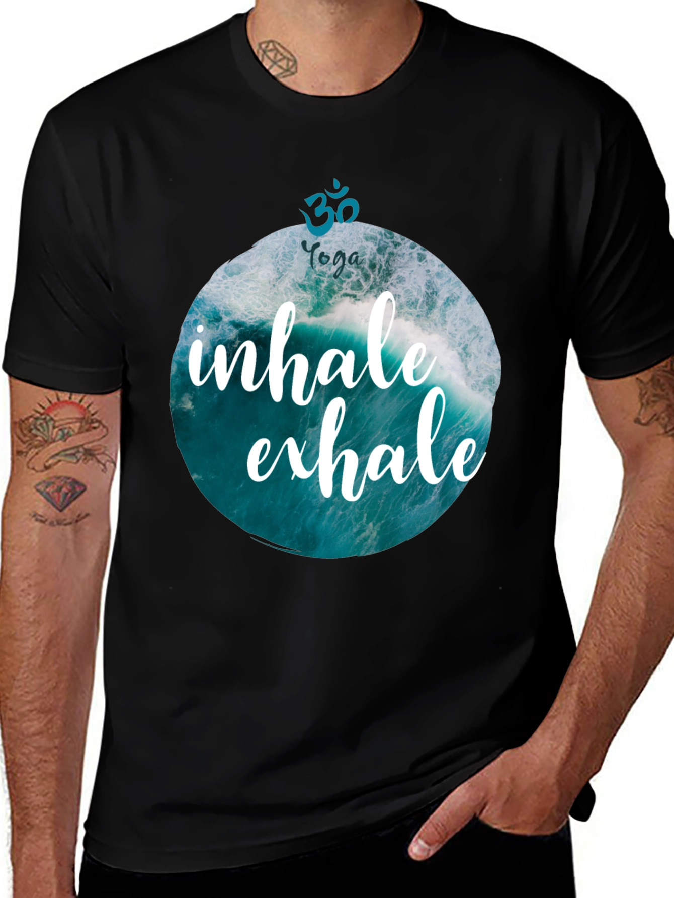 Variant 19 of Inhale Exhale Yoga Wave Graphic T-Shirt