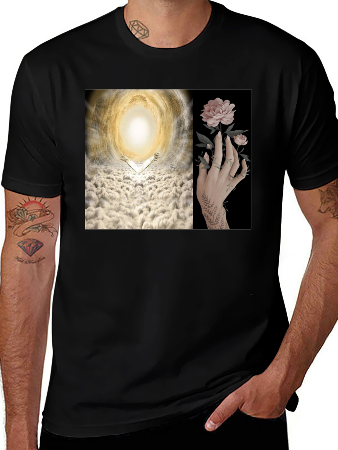 Variant 13 of Artistic Graphic Print Black T-Shirt