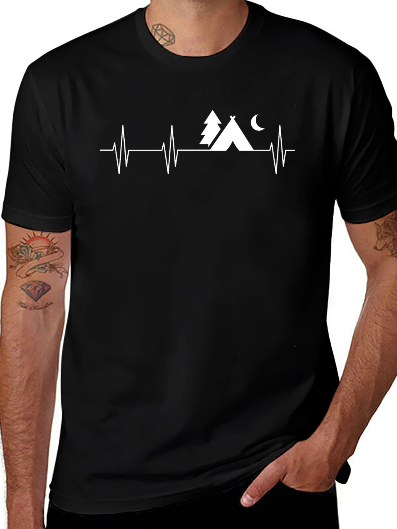 Camping Heartbeat T-Shirt - Adventure Awaits