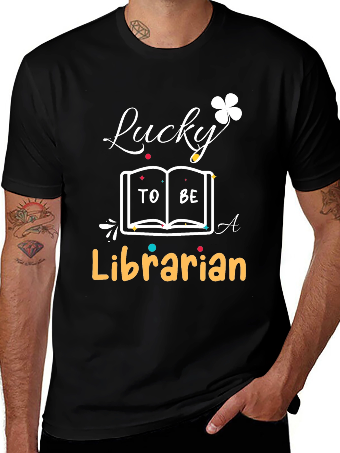 Variant 15 of Lucky Librarian T-Shirt - Book Lover Tee