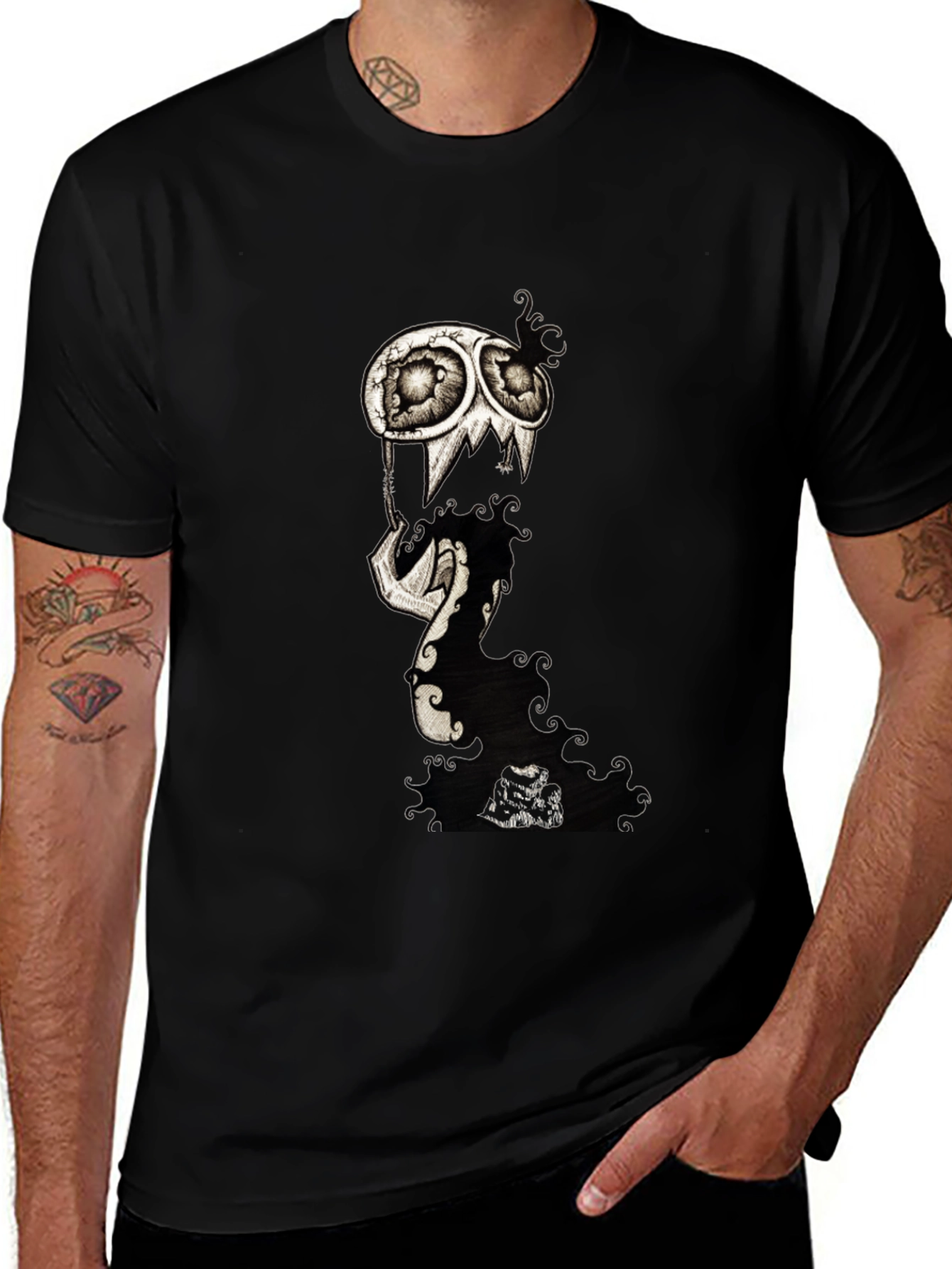 Variant 25 of Unique Graphic Print Black T-Shirt