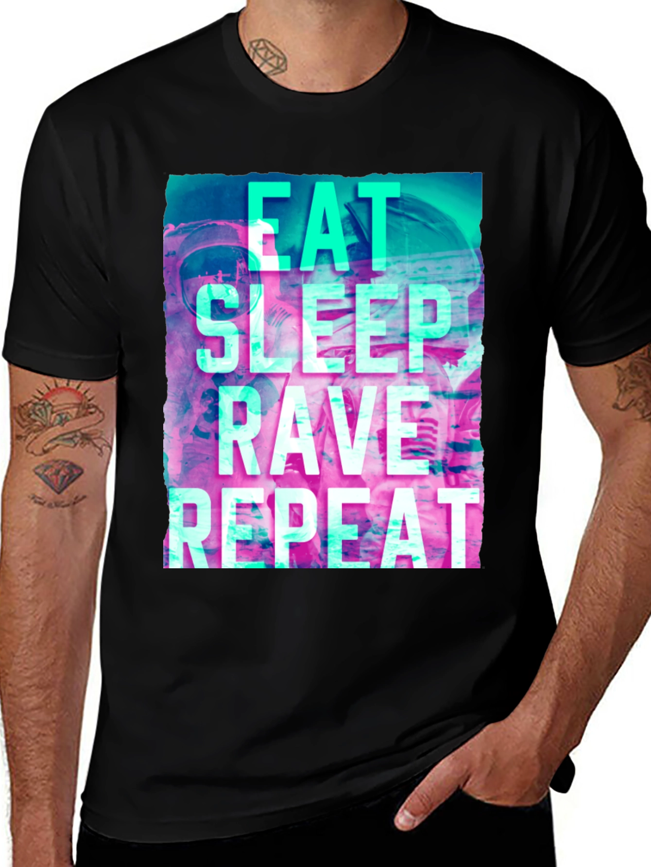 Variant 30 of Eat Sleep Rave Repeat Graphic T-Shirt