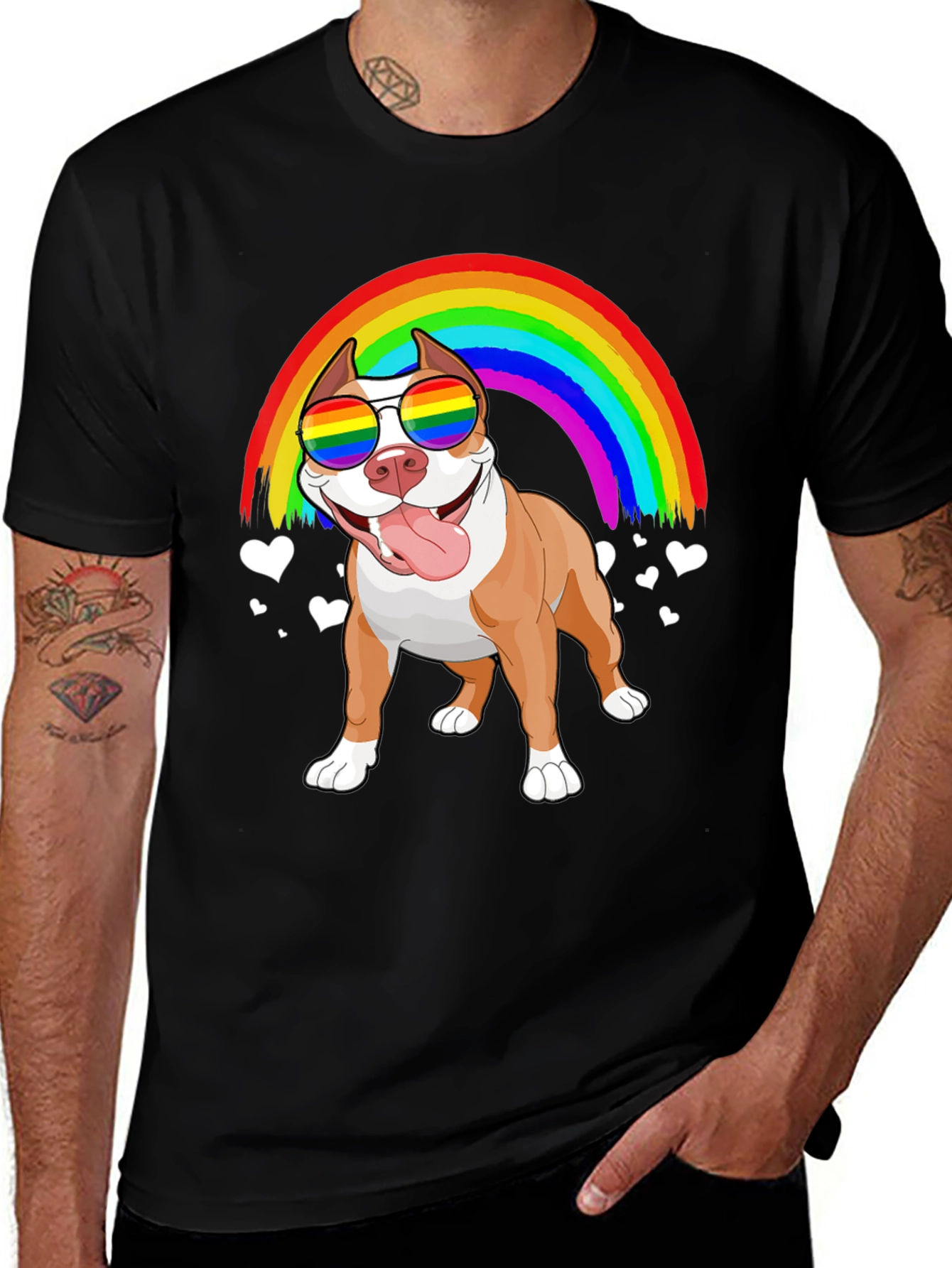 Variant 5 of Pride Pitbull T-Shirt Rainbow Dog Lover Tee