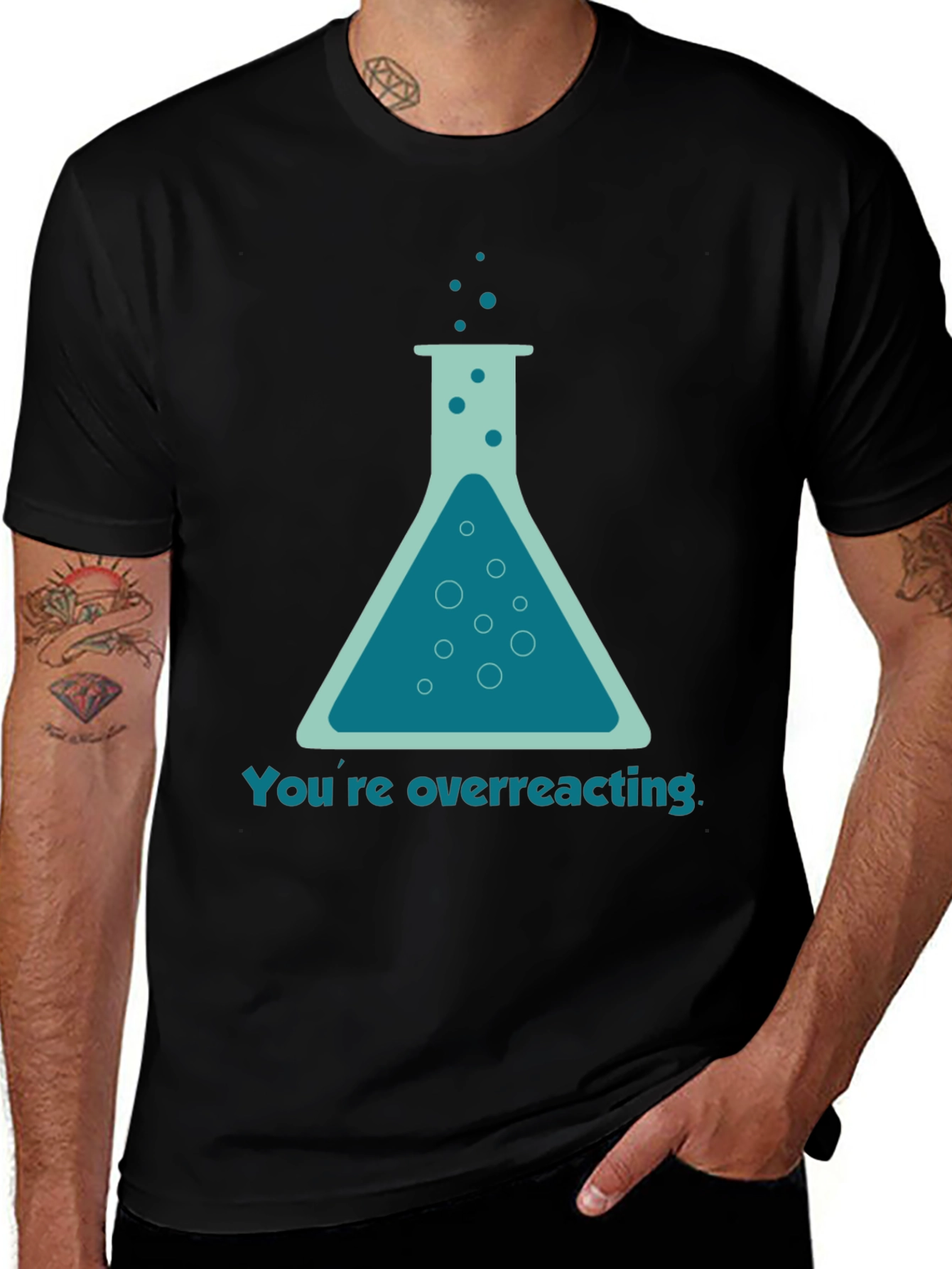 Black You're Overreacting T-Shirt - Funny Science Tee main image
