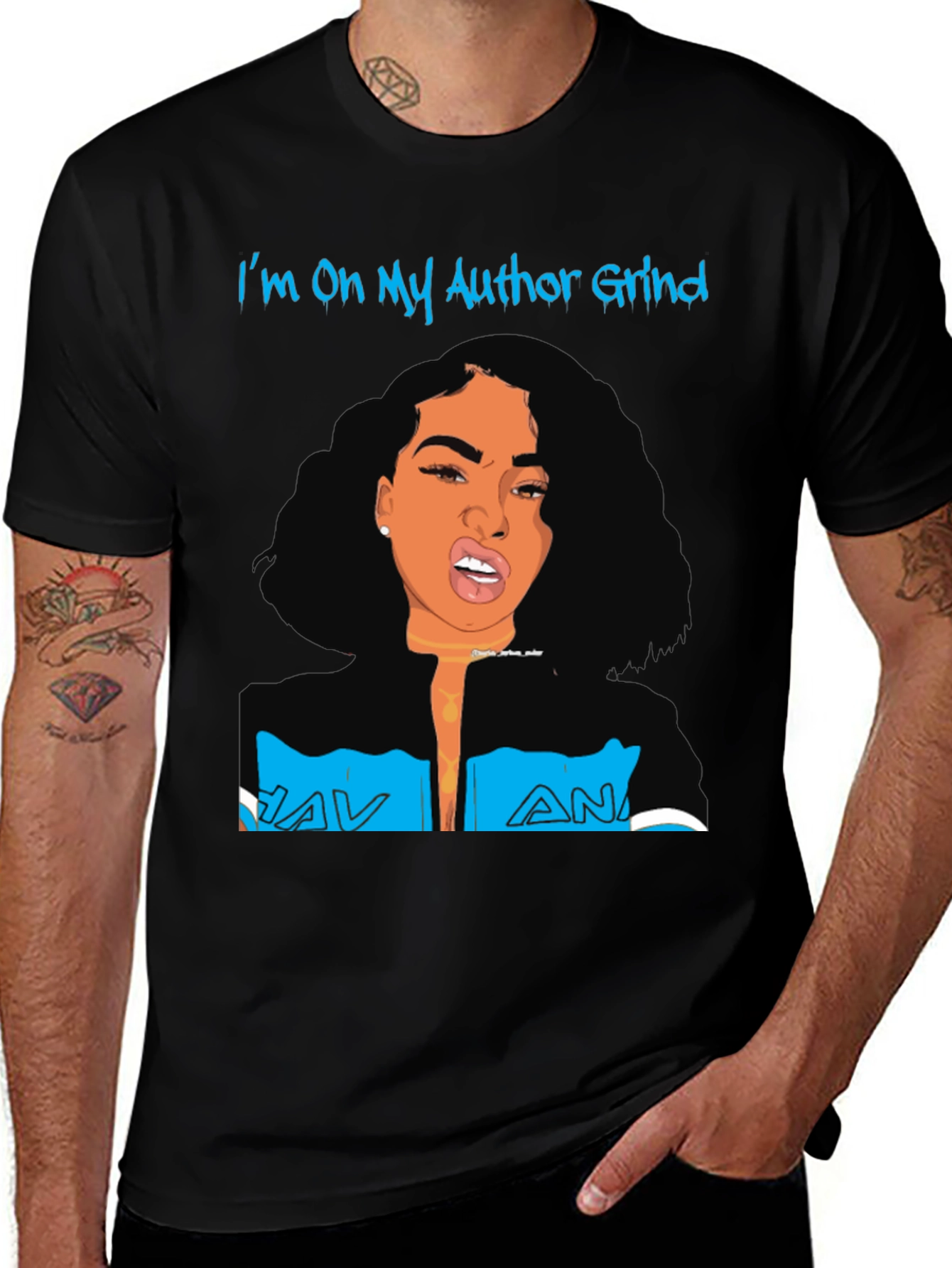 Variant 17 of Author Grind Graphic Tee - Unisex Black T-Shirt