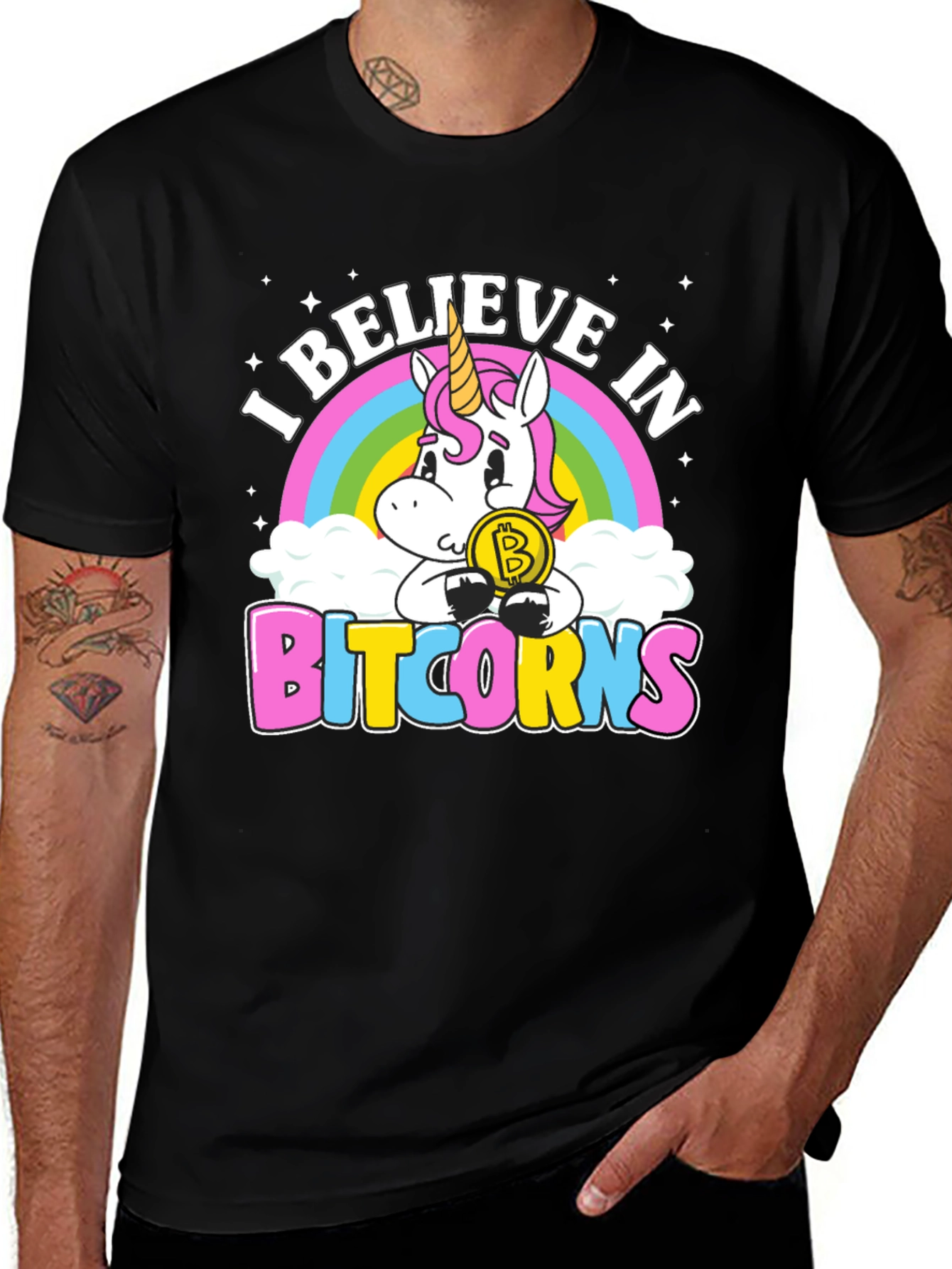 Variant 11 of Believe in Bitcorns T-Shirt, Funny Crypto Tee
