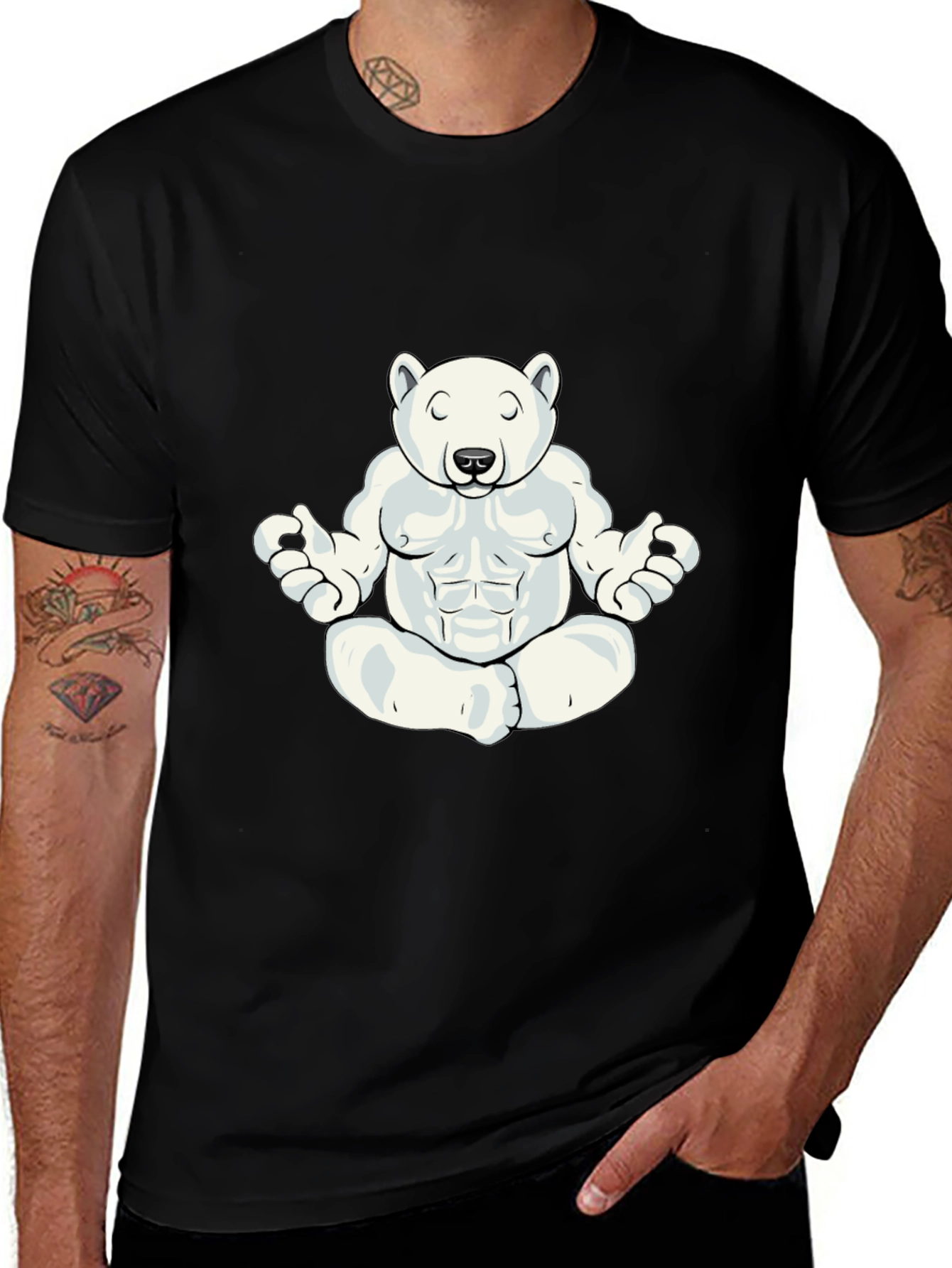 Variant 12 of Meditating Polar Bear Graphic T-Shirt