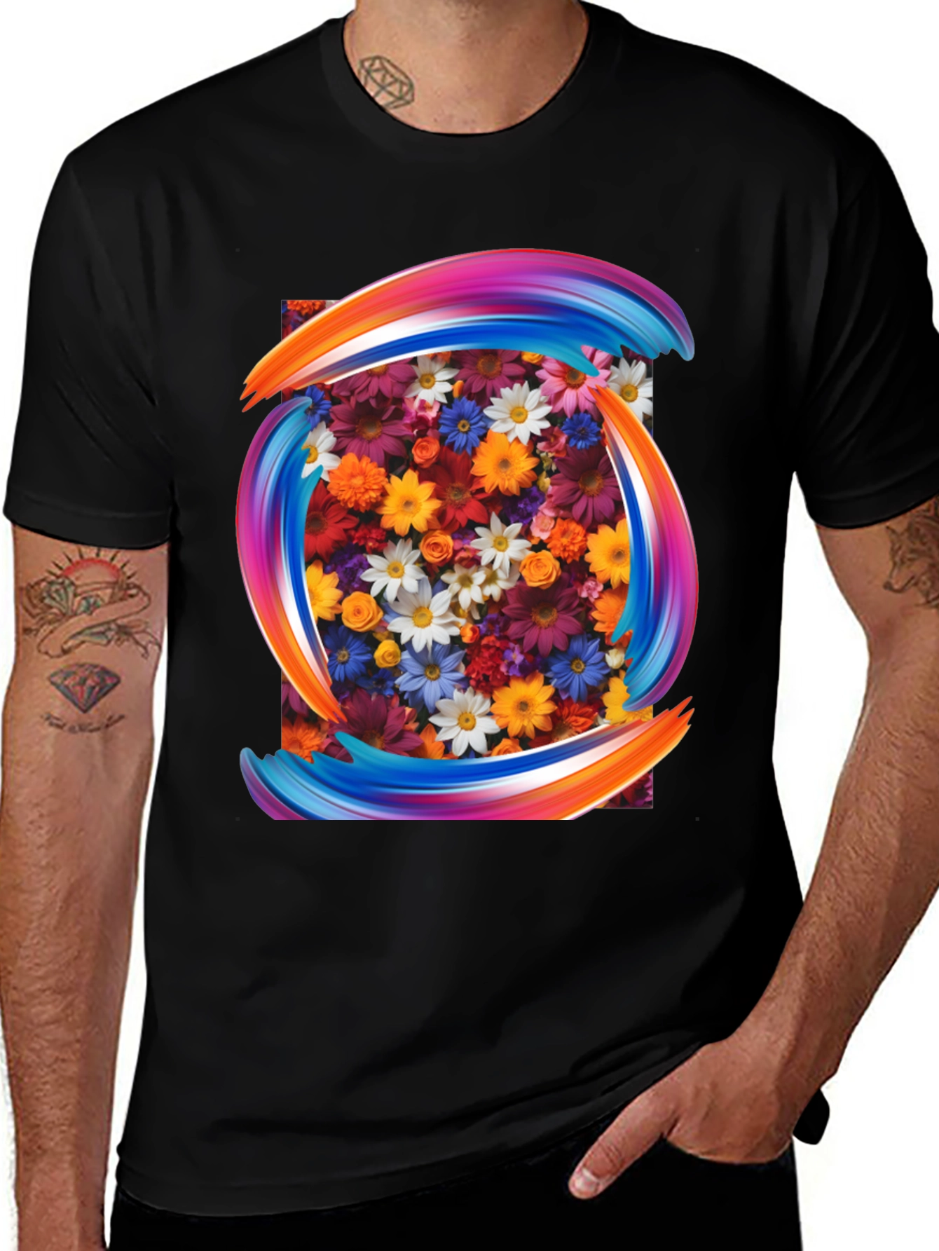 Variant 23 of Floral Burst T-Shirt - Colorful Graphic Tee