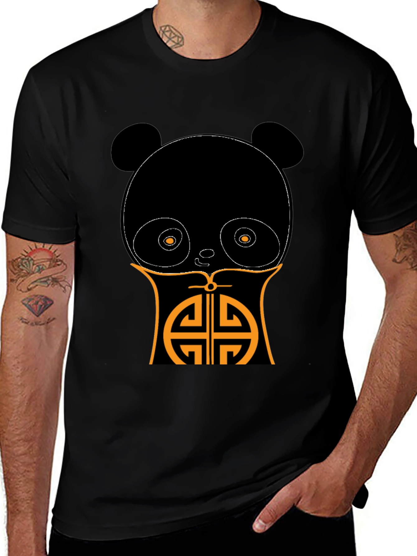 Variant 16 of Panda Bear Graphic Tee - Asian Inspired Design