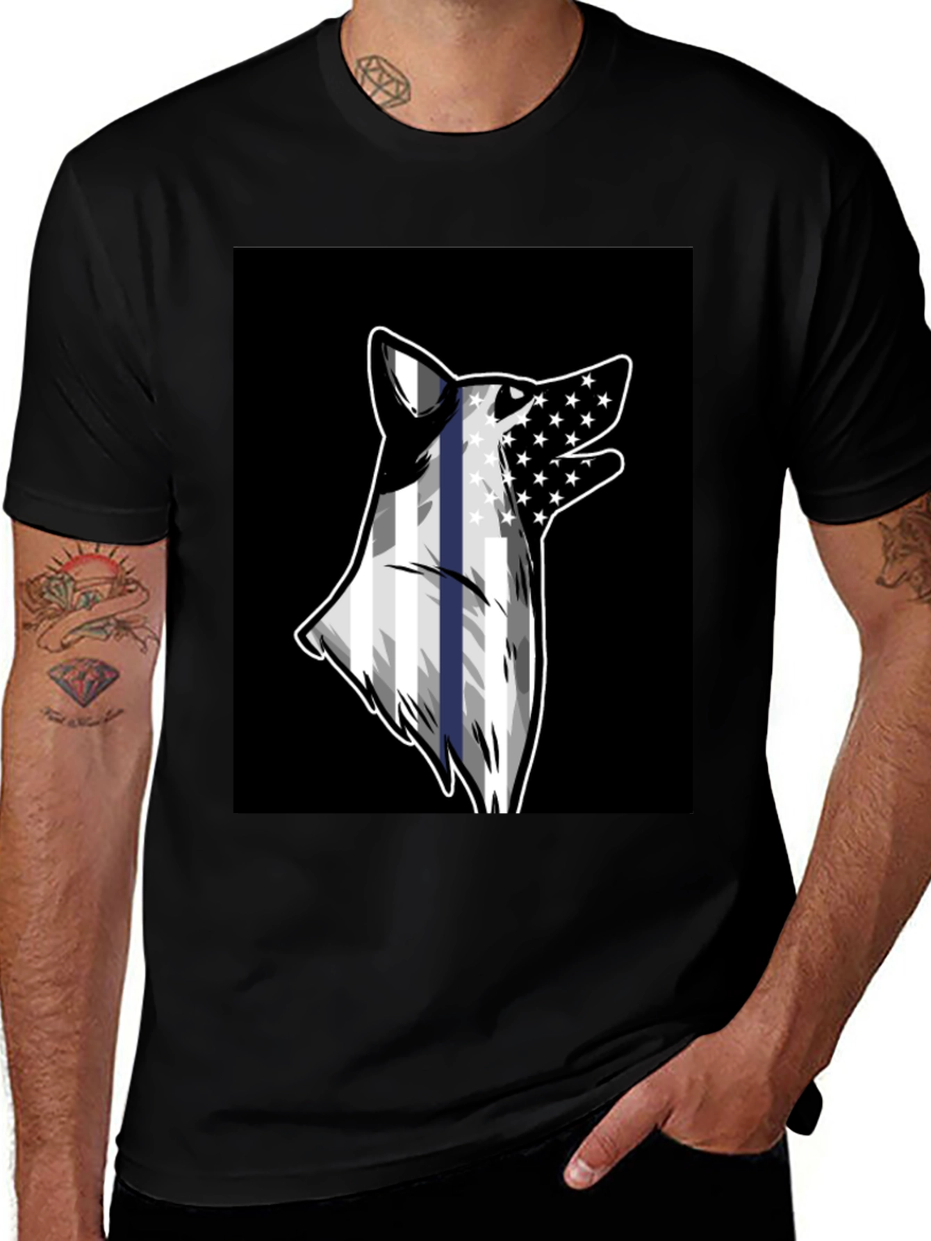 Variant 13 of Wolf Flag T-Shirt