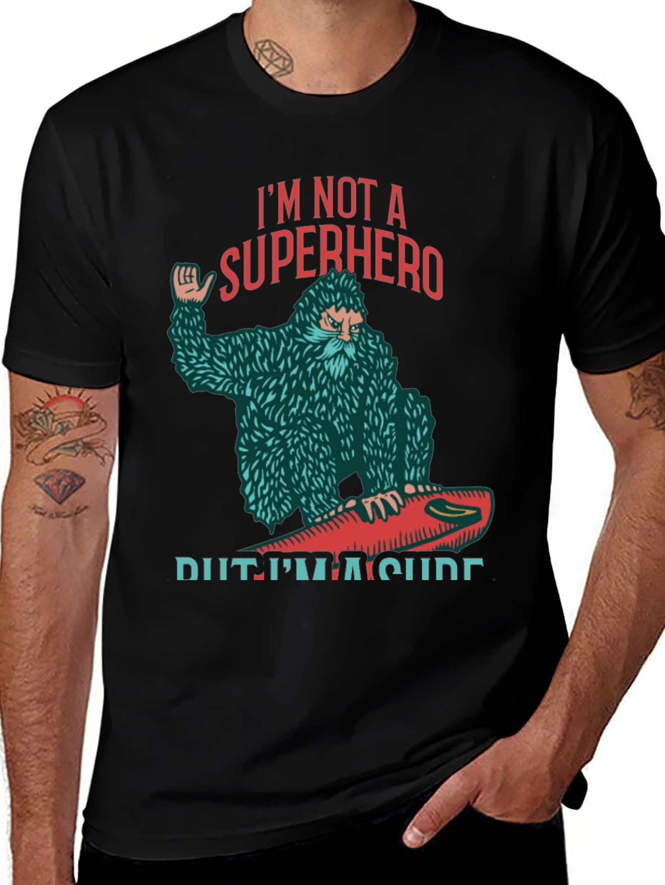 Variant 15 of I'm Not A Superhero Surfing T-Shirt