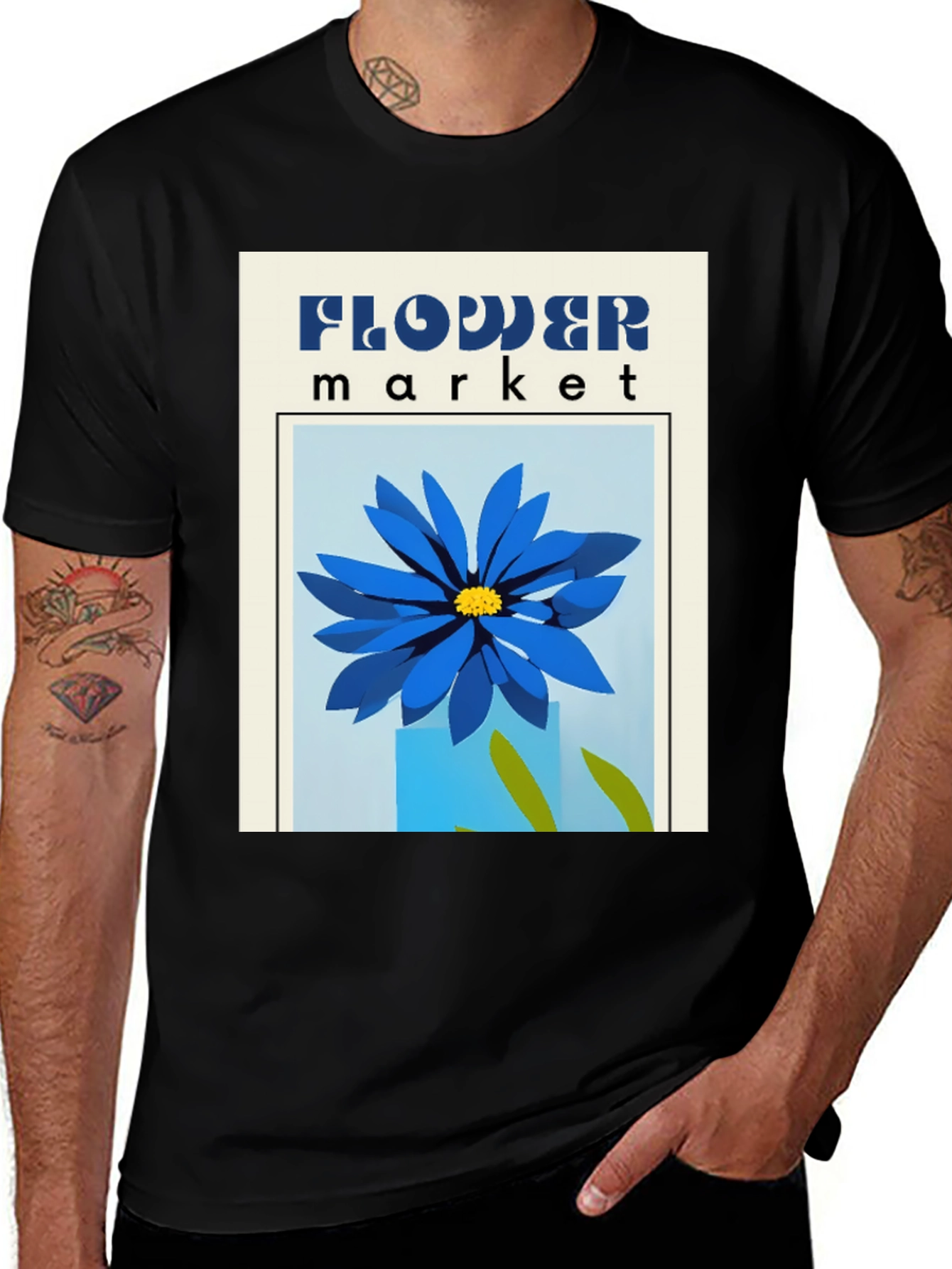 Variant 6 of Flower Market Graphic Tee - Stylish Print