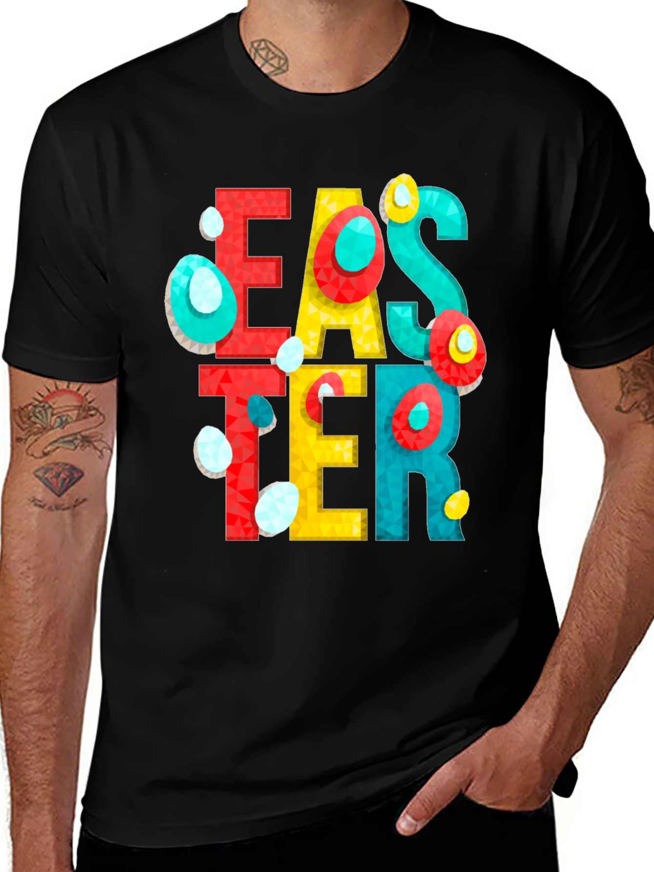 Easter Egg Hunt T-Shirt - Geometric Design
