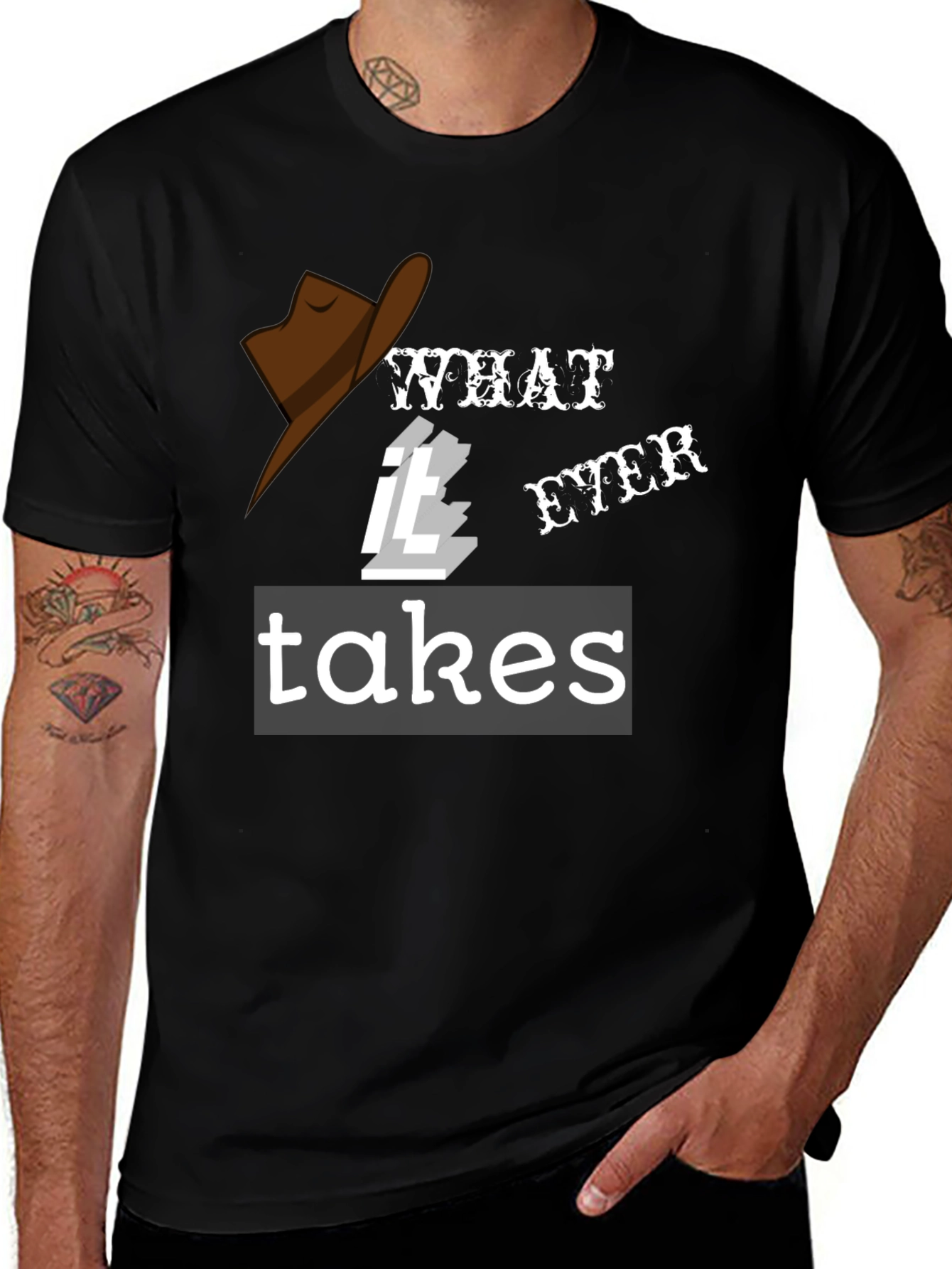 Variant 25 of What IT Ever Takes Cowboy Hat T-Shirt