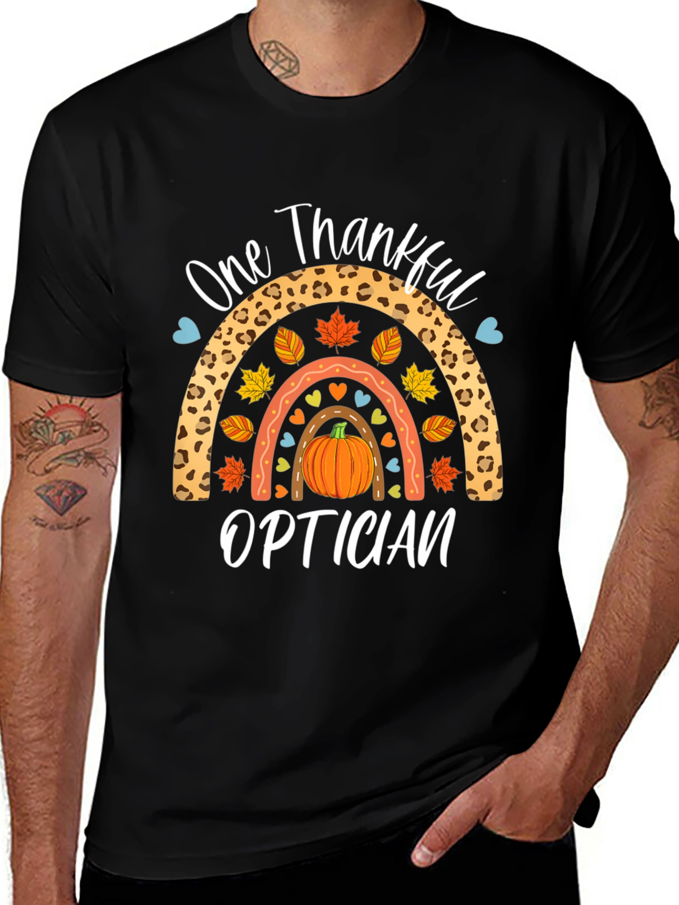 One Thankful Optician T-Shirt - Fall Rainbow