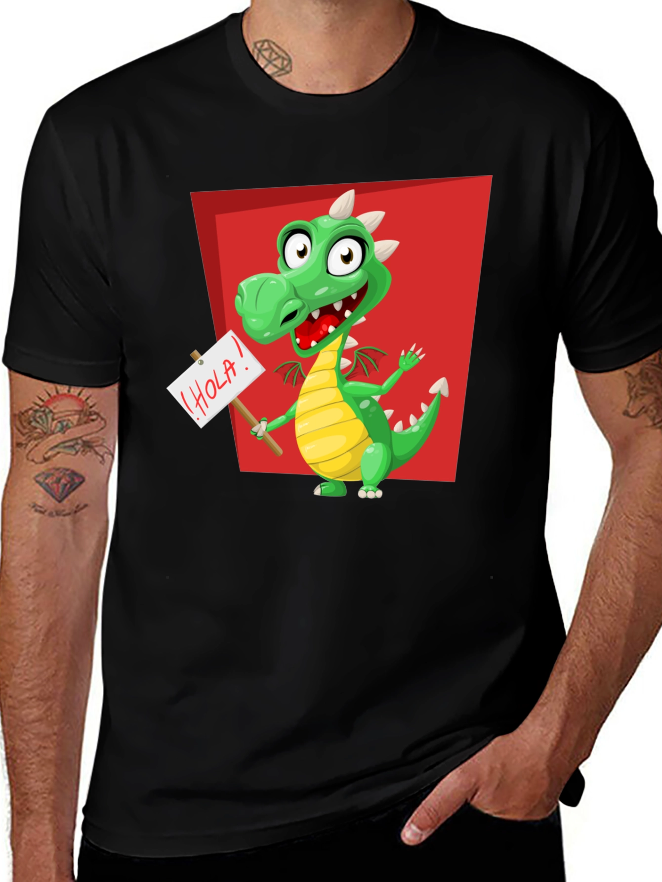 Funny Dragon Graphic T-Shirt - Hola!
