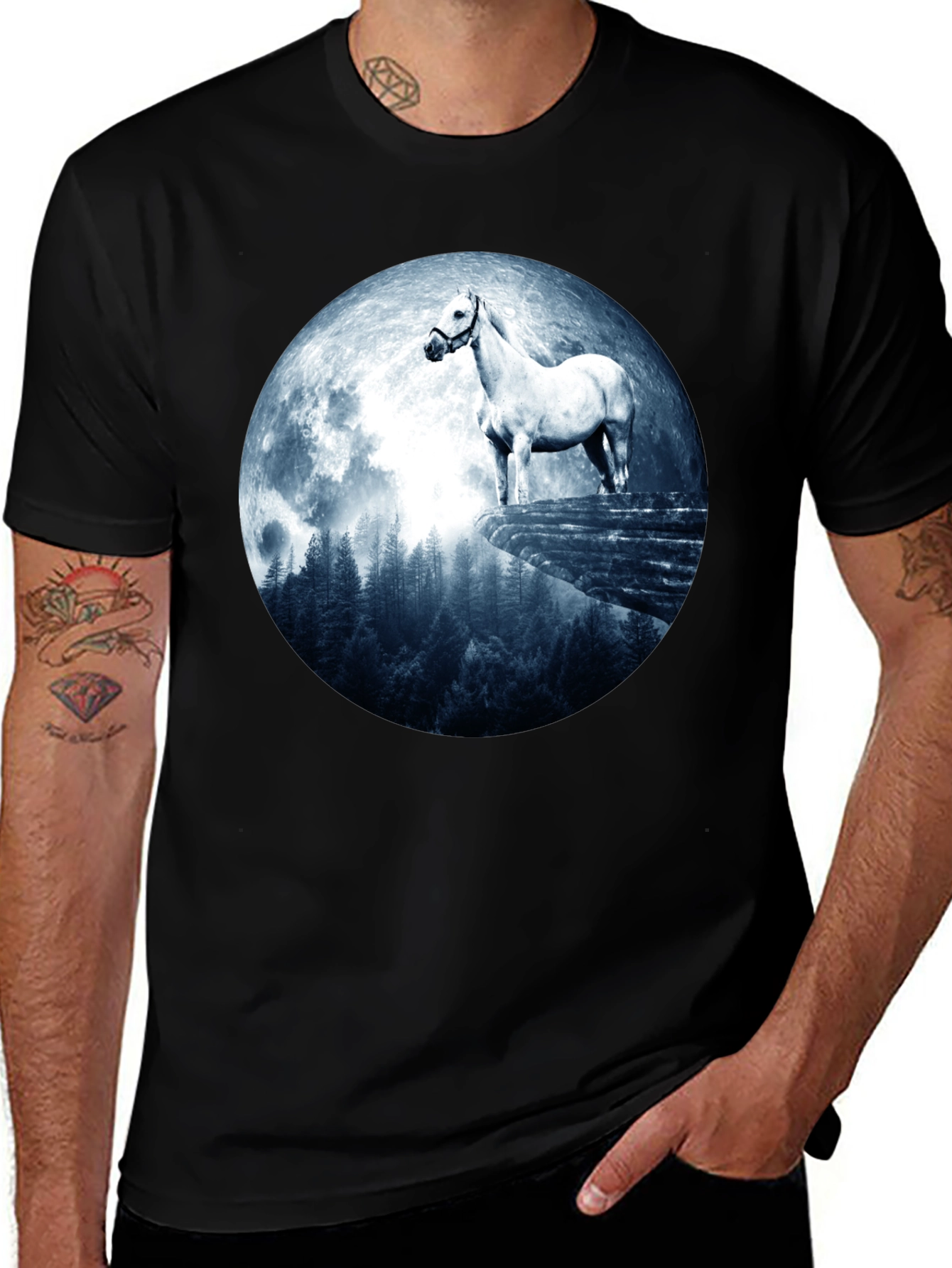 Variant 25 of Horse and Moon Graphic T-Shirt