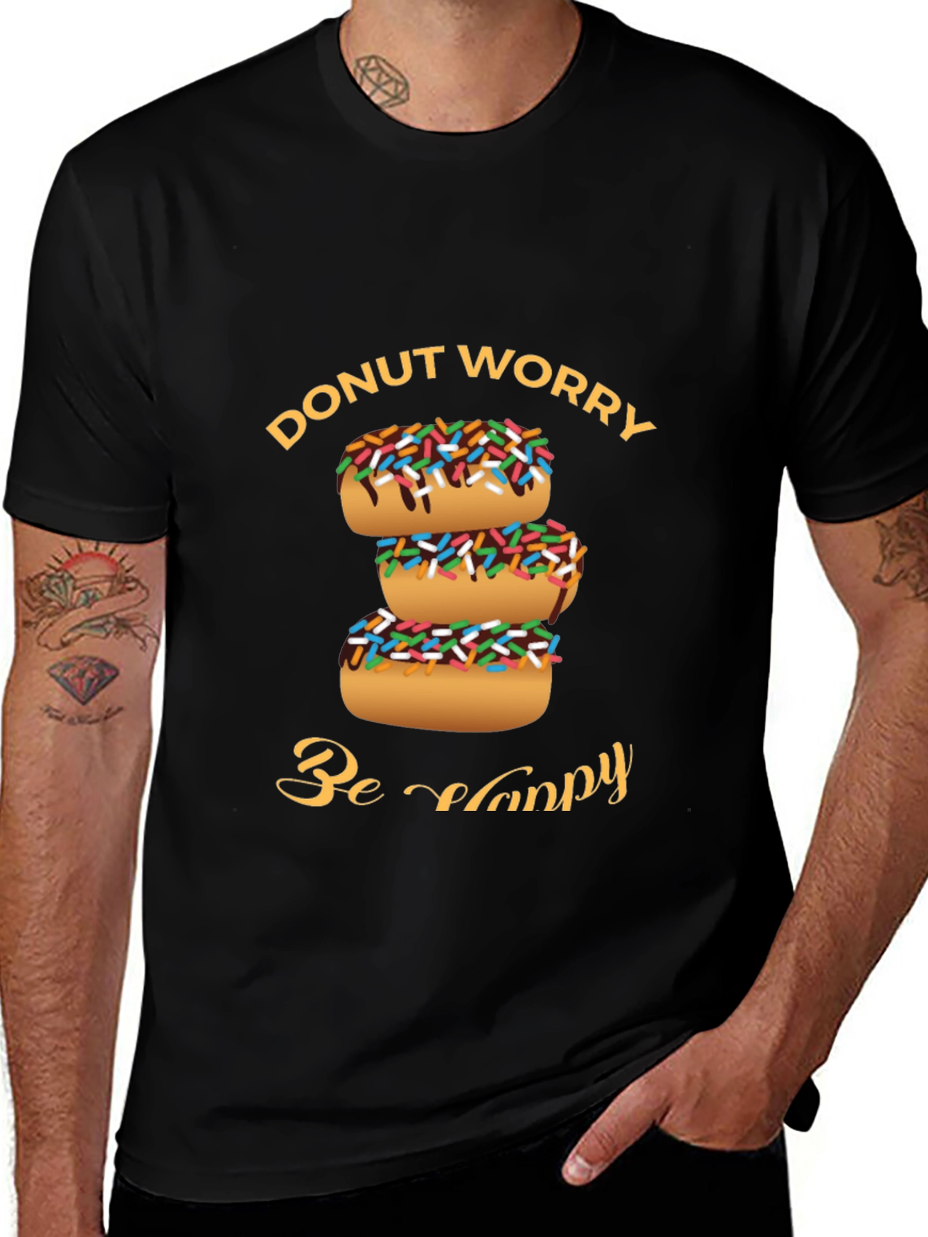 Variant 28 of Donut Worry Be Happy Graphic T-Shirt