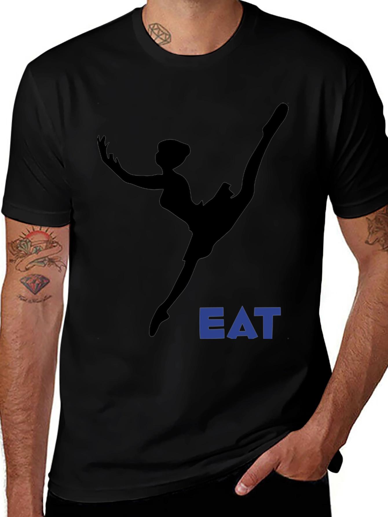 Variant 7 of Dance then EAT Graphic Tee - Black Cotton T-Shirt