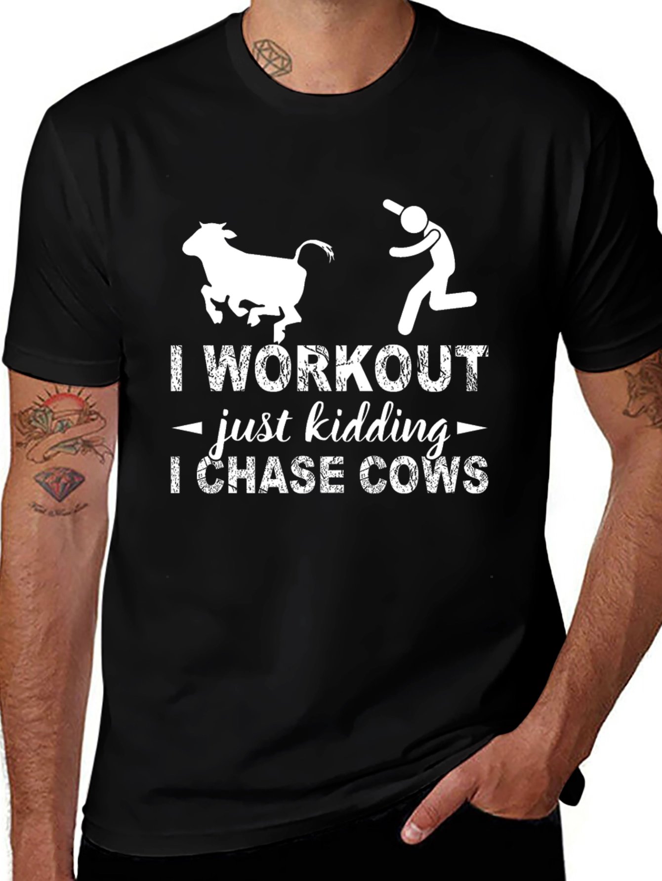 Variant 15 of Workout? I Chase Cows Graphic Tee