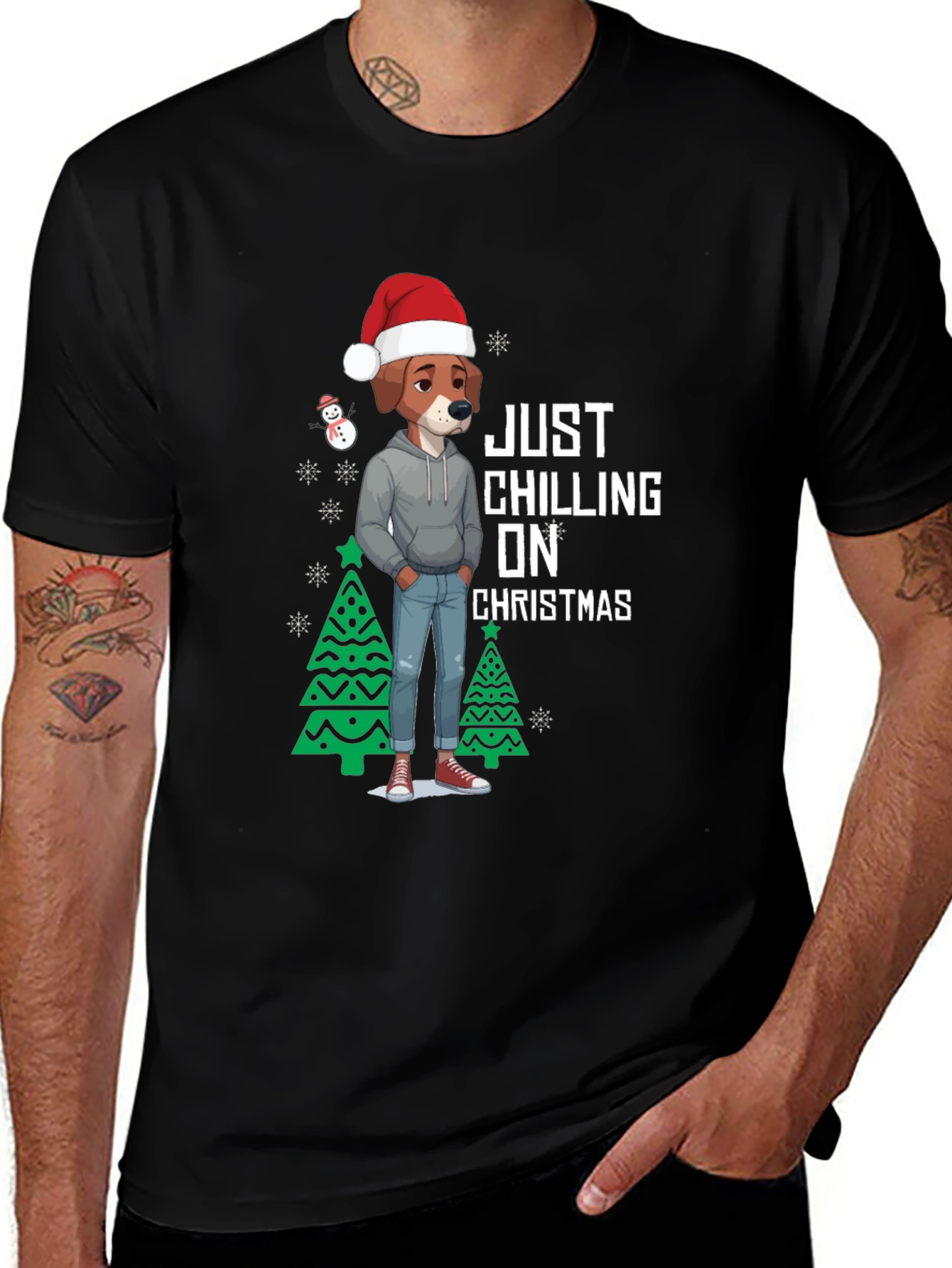 Just Chilling on Christmas Dog T-Shirt