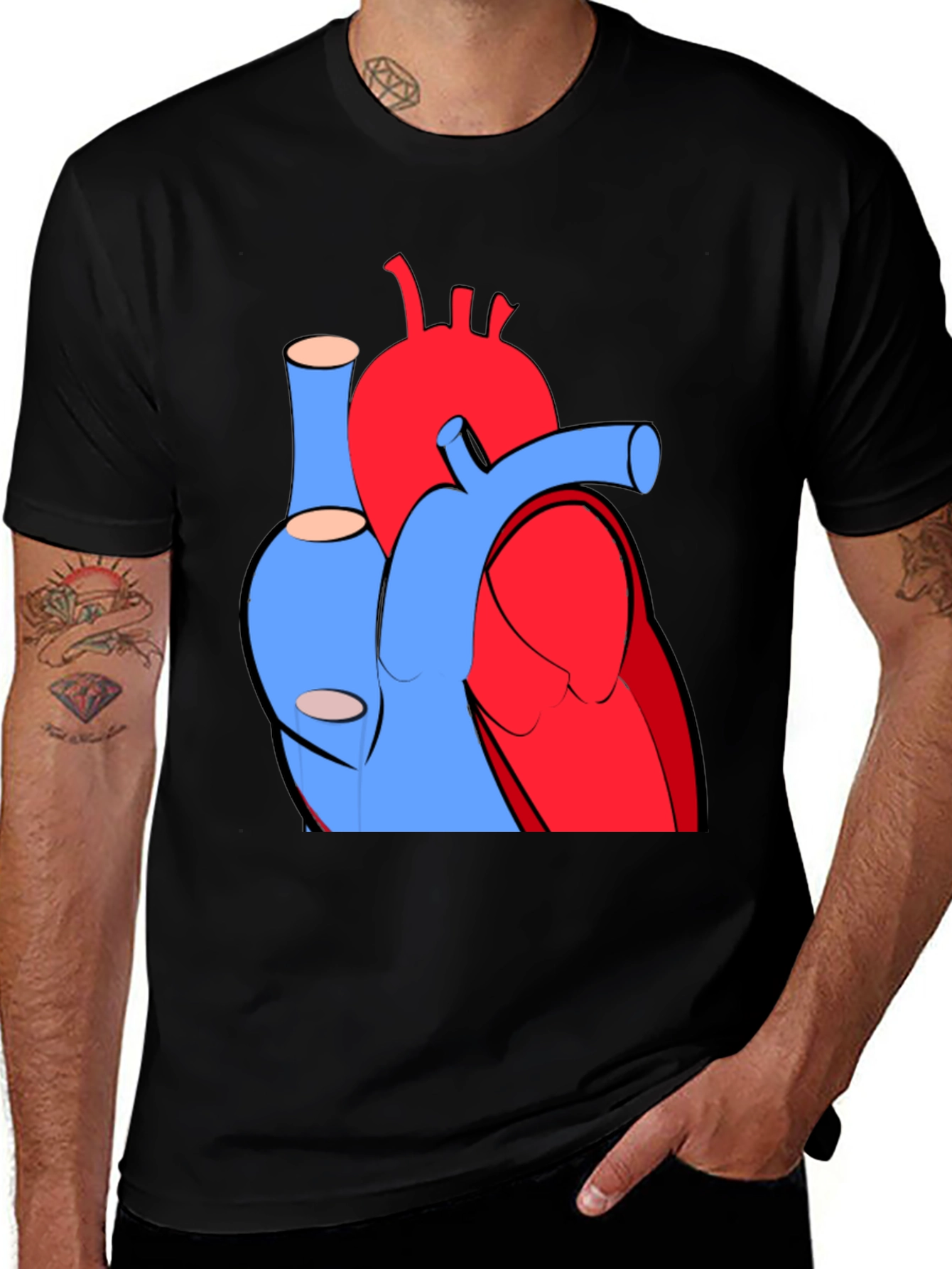 Variant 17 of Anatomical Heart Graphic Tee - Cool Medical Shirt