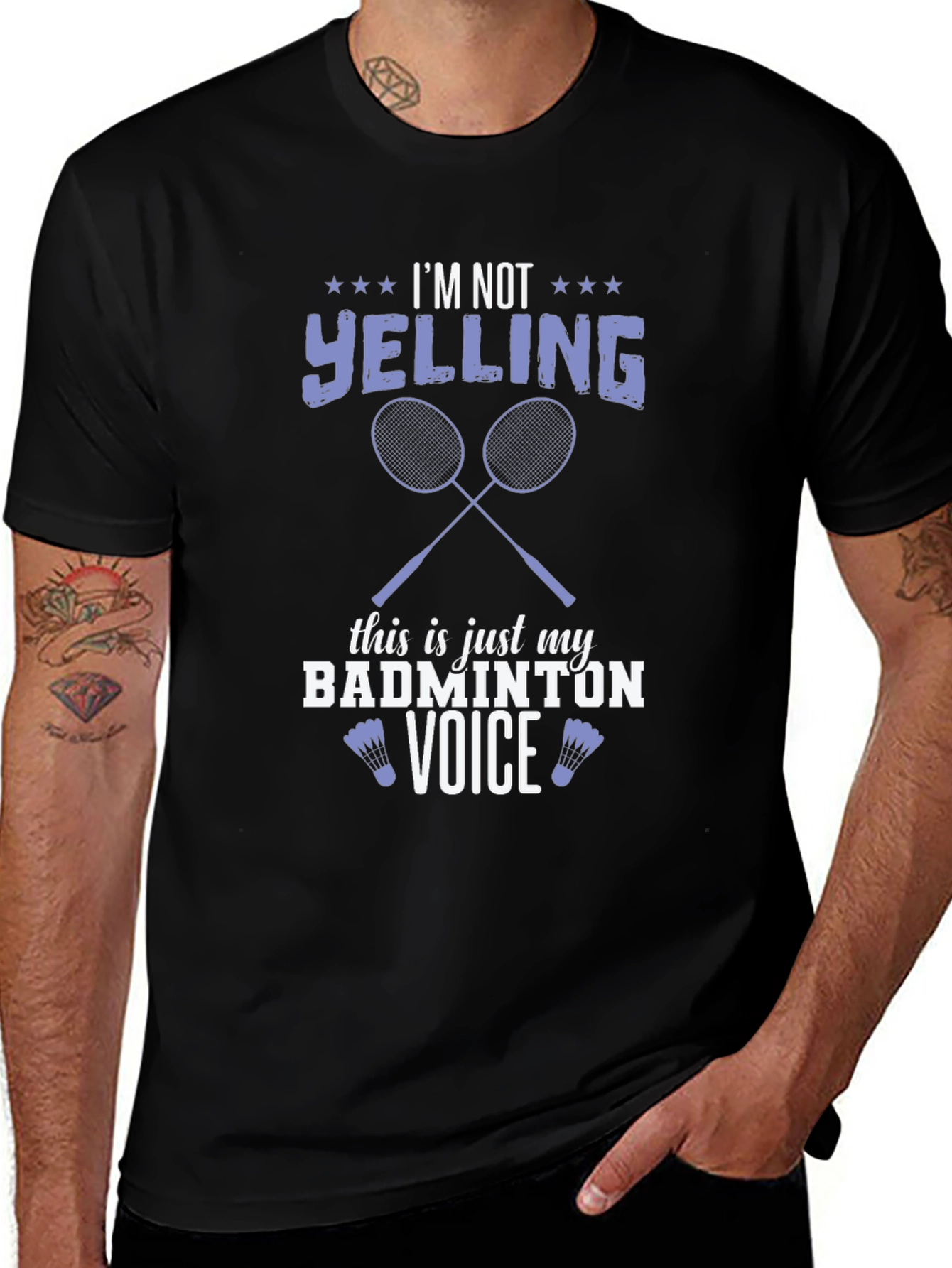 Variant 2 of Badminton Voice T-Shirt - Funny Graphic Tee