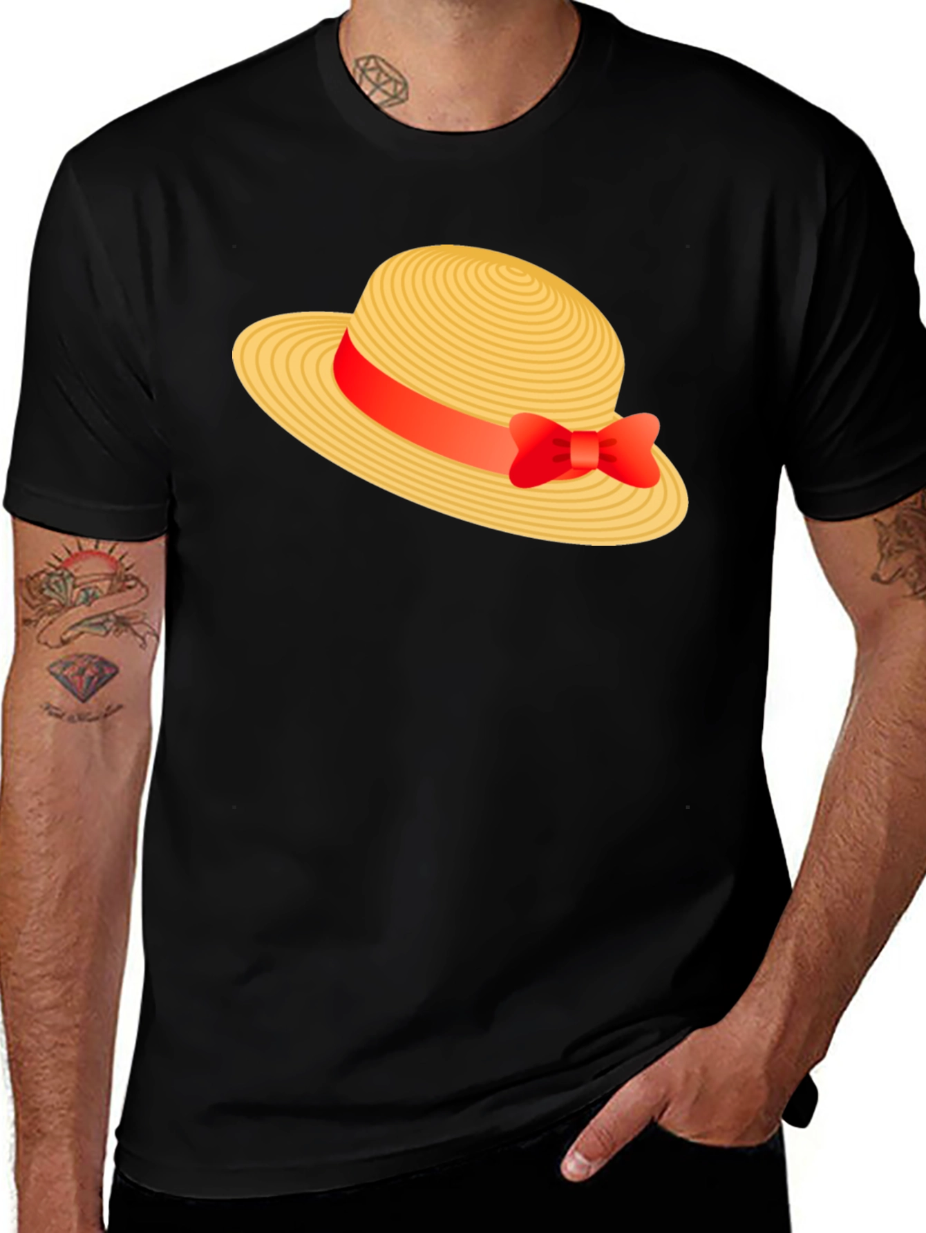 Variant 7 of Novelty Straw Hat Graphic T-Shirt