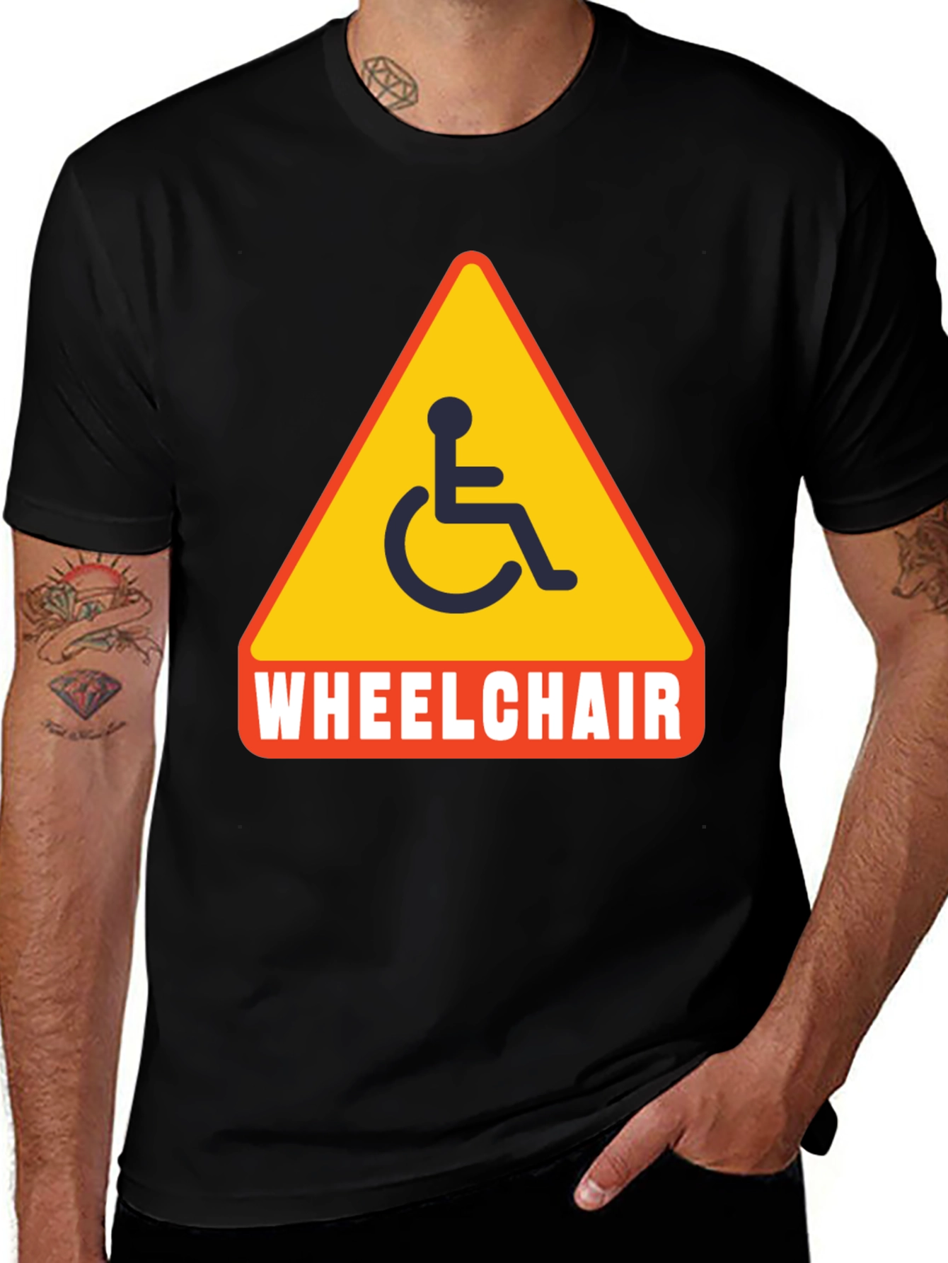 Variant 8 of Wheelchair Sign Graphic T-Shirt - Unisex Black Tee