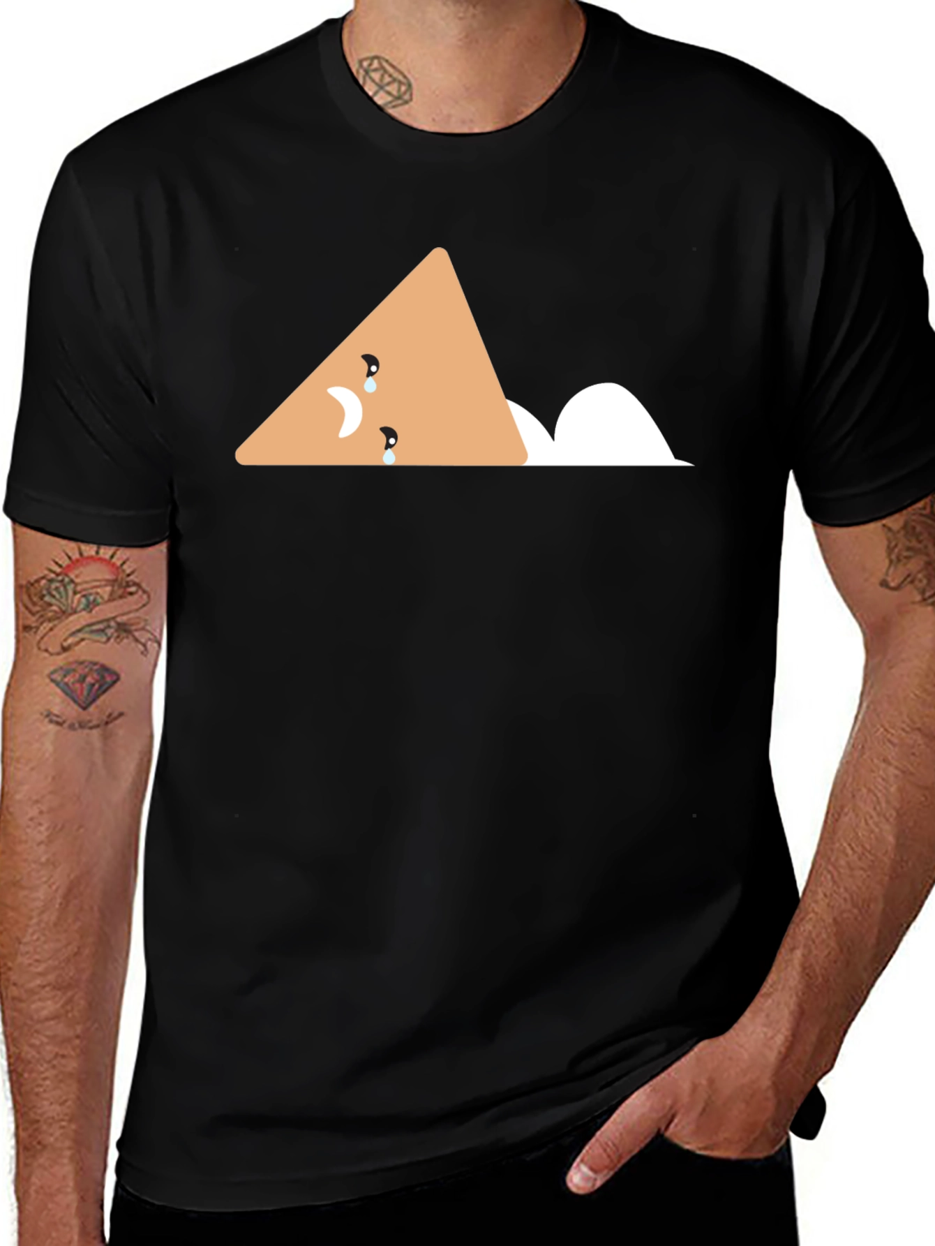 Variant 14 of Sad Mountain Graphic Tee - Black Unisex T-Shirt