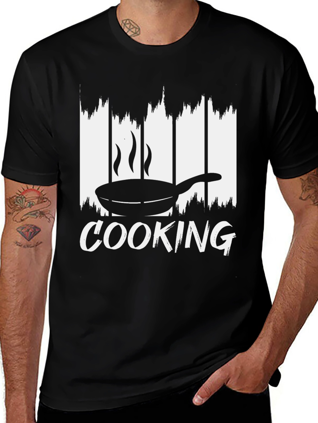 Variant 23 of Cooking Graphic Tee - Black Cotton T-Shirt for Chefs