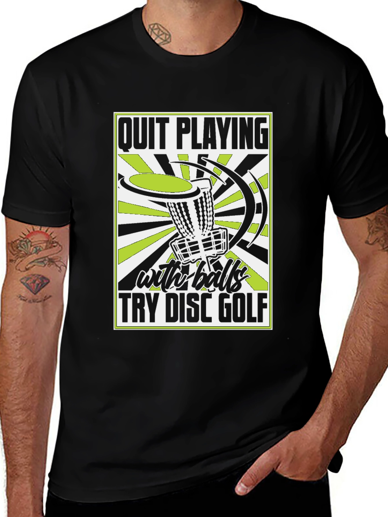 Variant 29 of Disc Golf T-Shirt - Quit Playing with Balls!