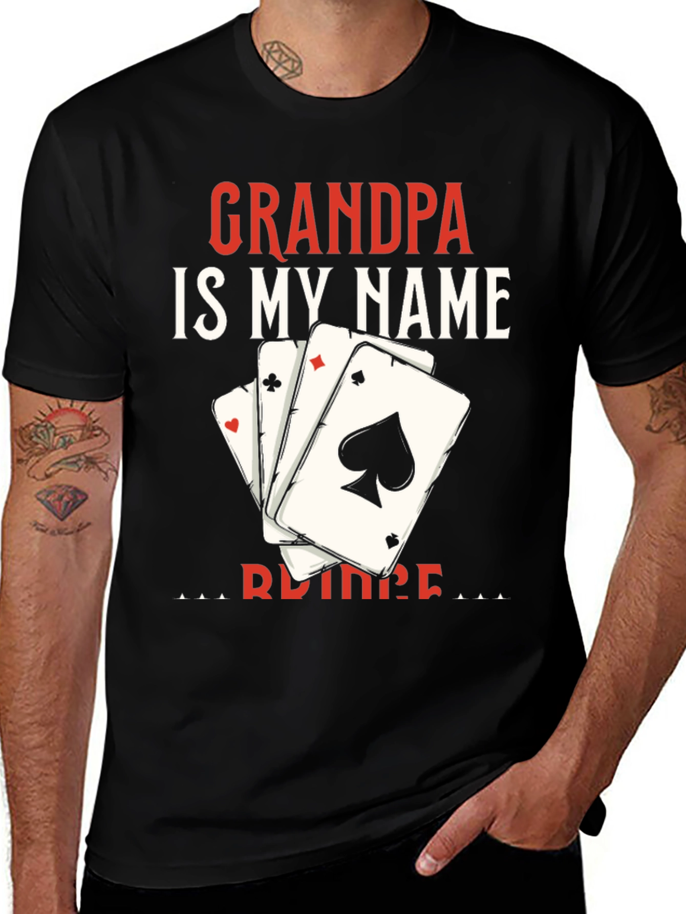 Variant 24 of Grandpa Playing Card Graphic T-Shirt