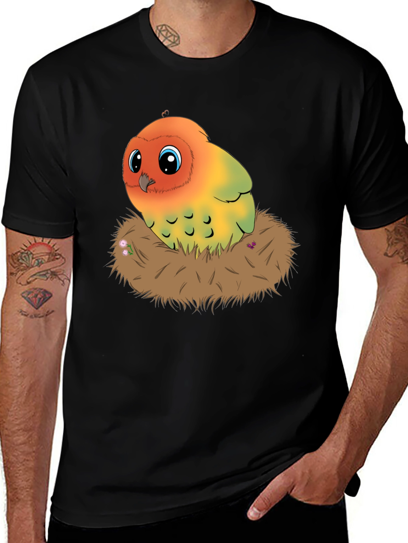 Variant 28 of Cute Lovebird in Nest Graphic Tee