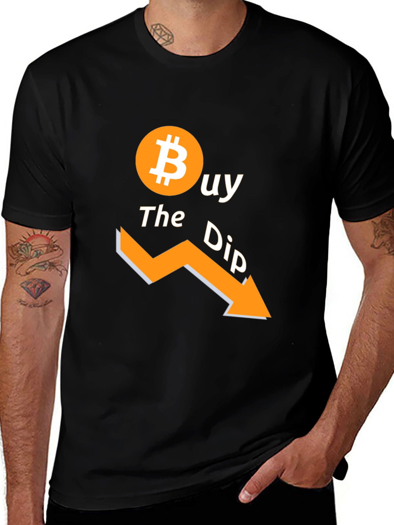 Buy the Dip Bitcoin Black T-Shirt