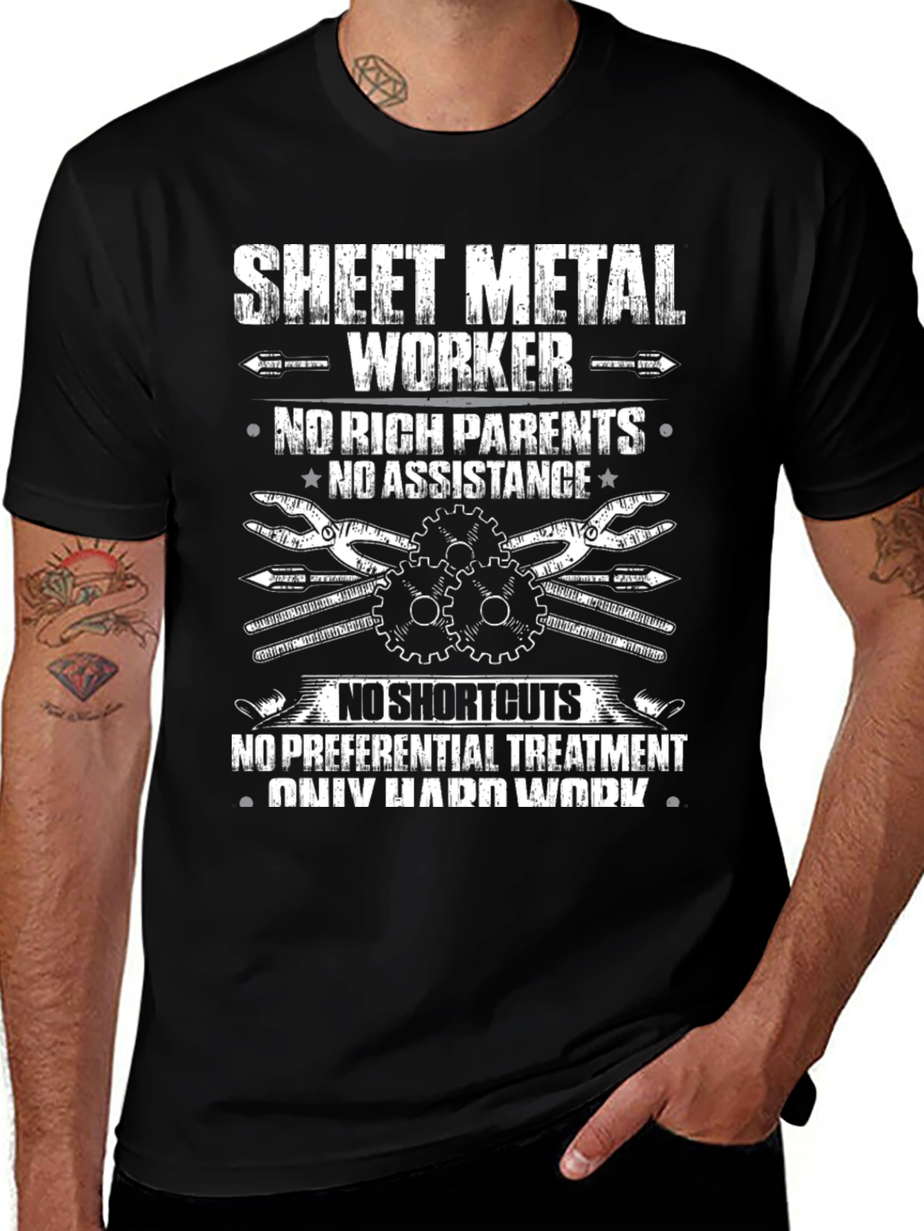 Sheet Metal Worker Graphic Tee - No Shortcuts Design
