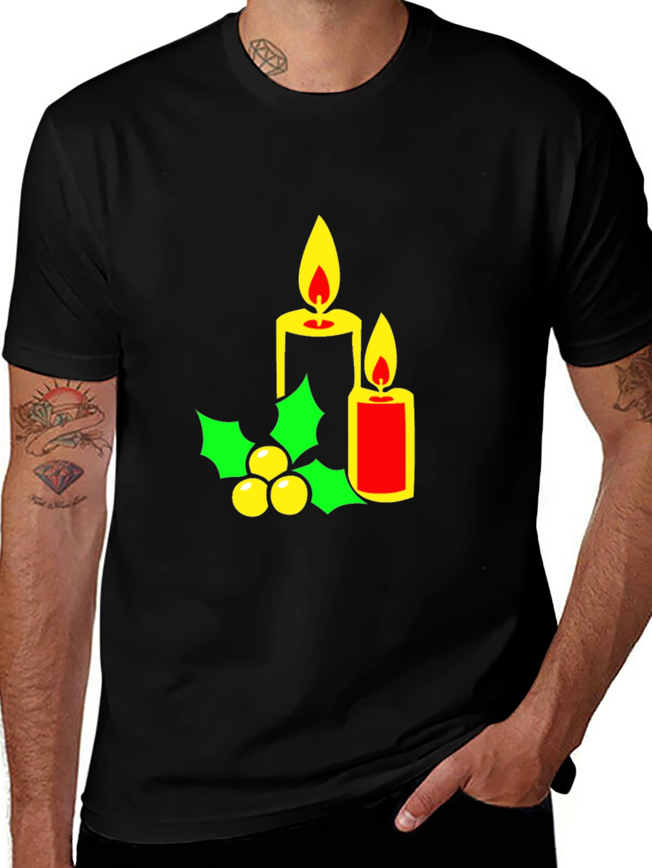 Variant 23 of Festive Candle T-Shirt - Holiday Cheer