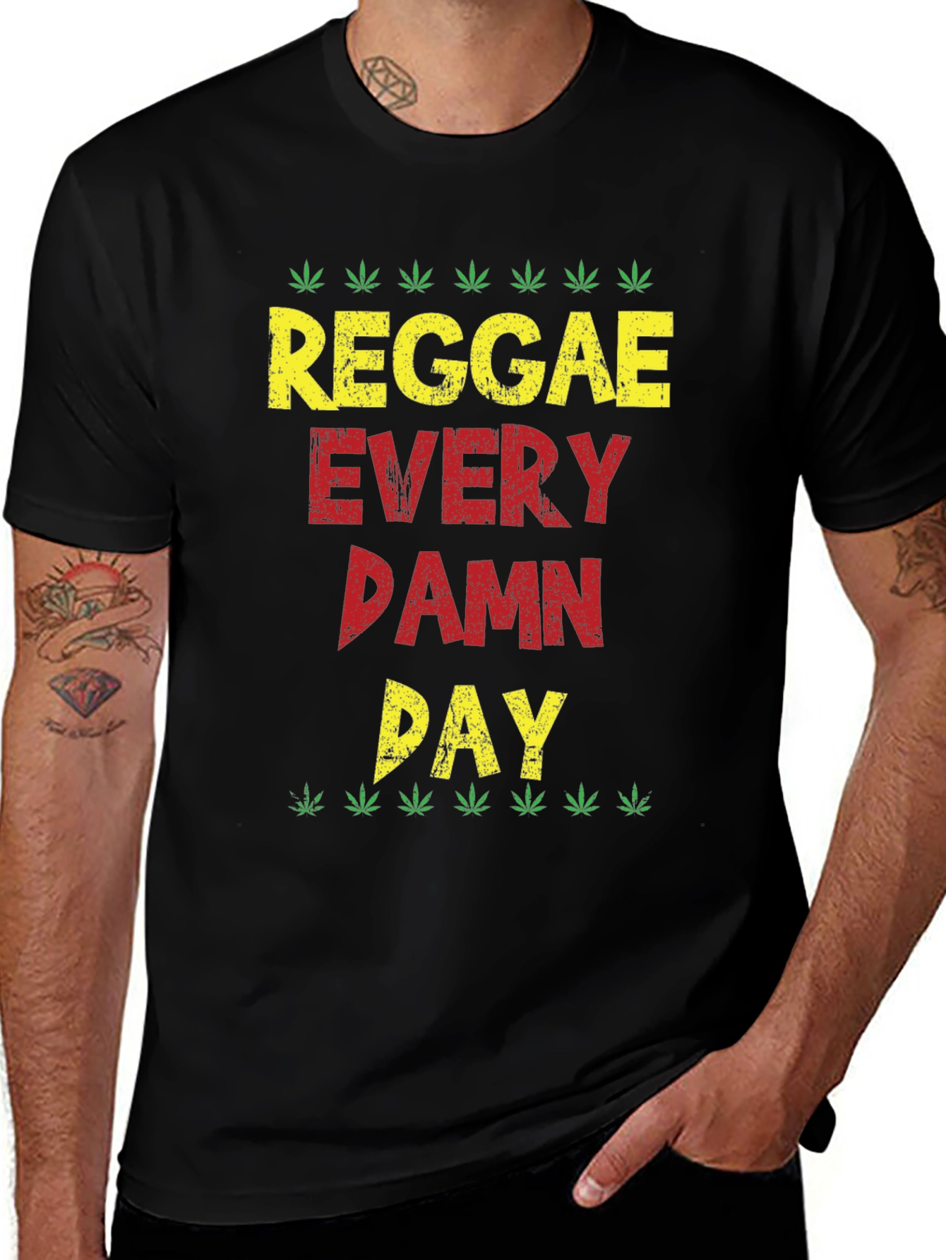 Variant 19 of Reggae Every Damn Day T-Shirt - Casual Graphic Tee