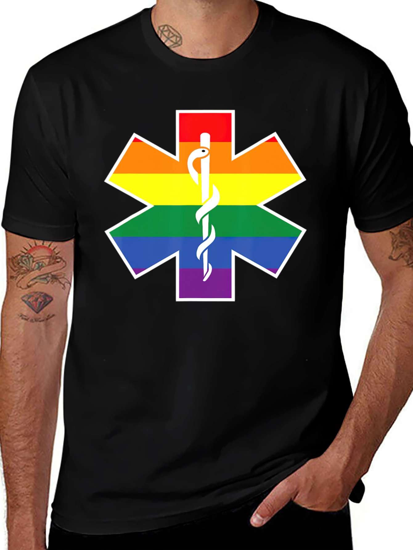 Pride Star of Life Black T-Shirt