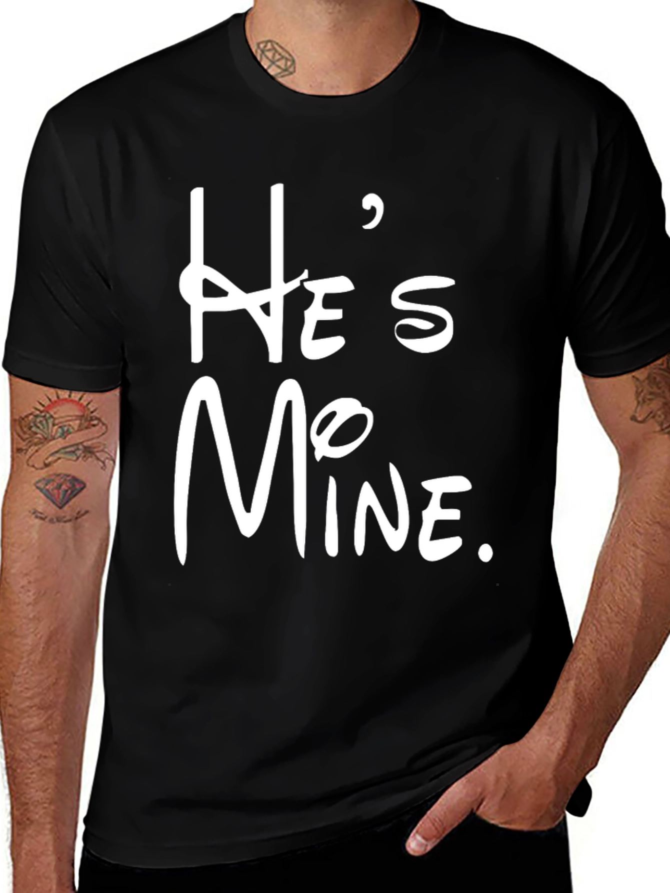 Variant 5 of He's Mine Graphic Tee - Stylish Couple Matching Shirt