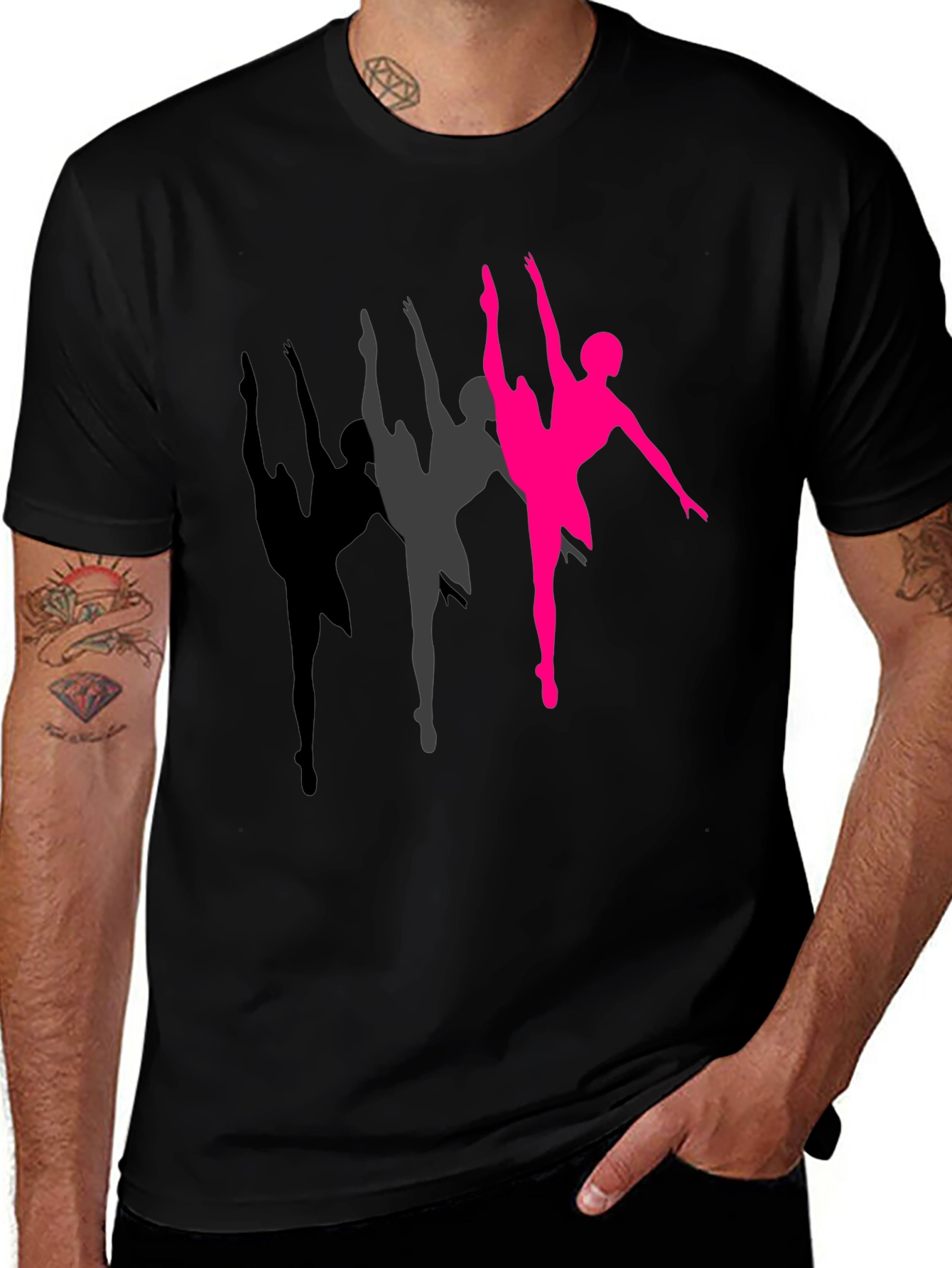 Variant 4 of Ballet Dancer T-Shirt - Black Cotton Tee