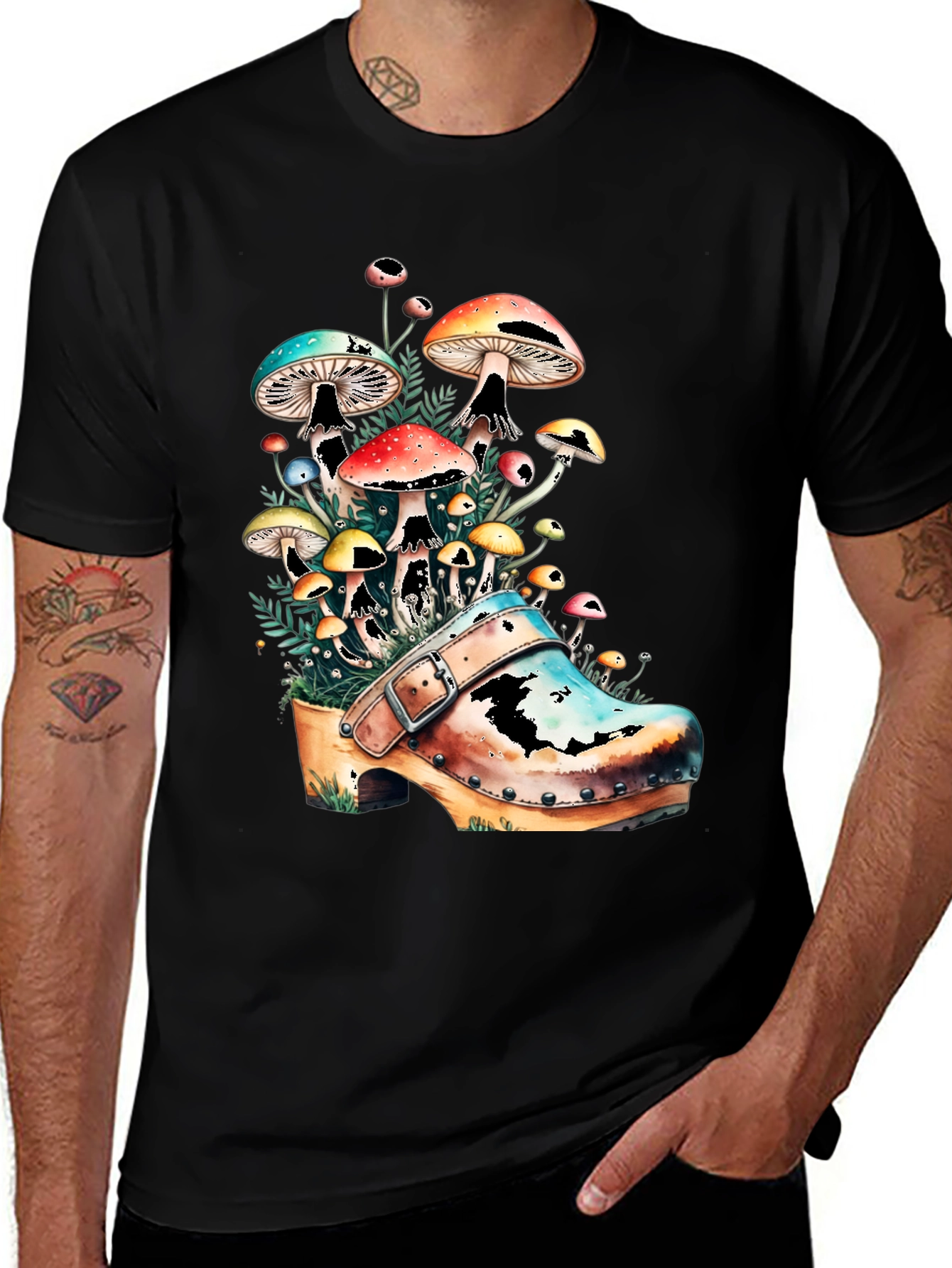 Variant 2 of Mushroom Clog Graphic Tee - Unique Nature T-Shirt
