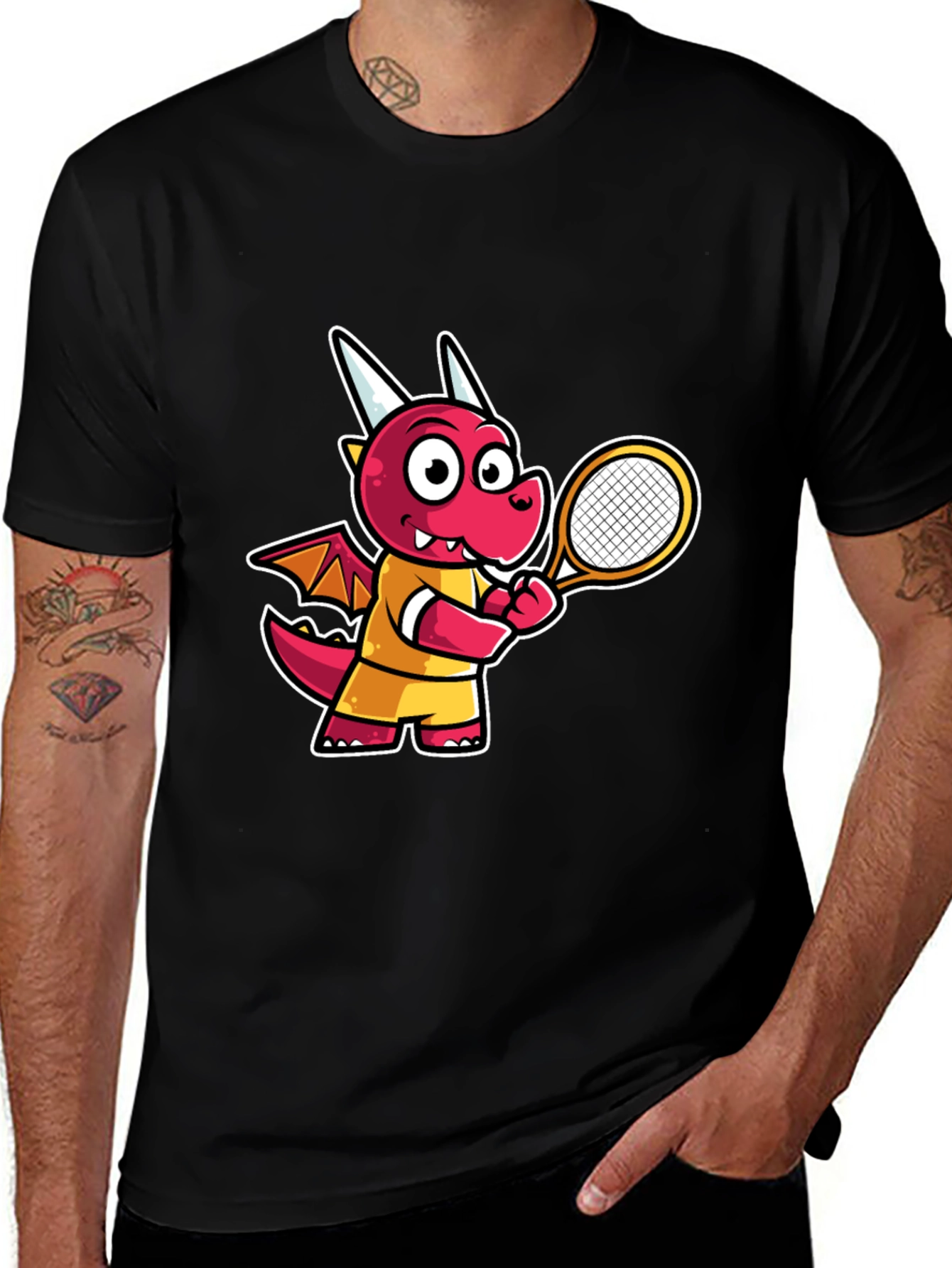 Variant 6 of Cartoon Dragon Tennis T-Shirt