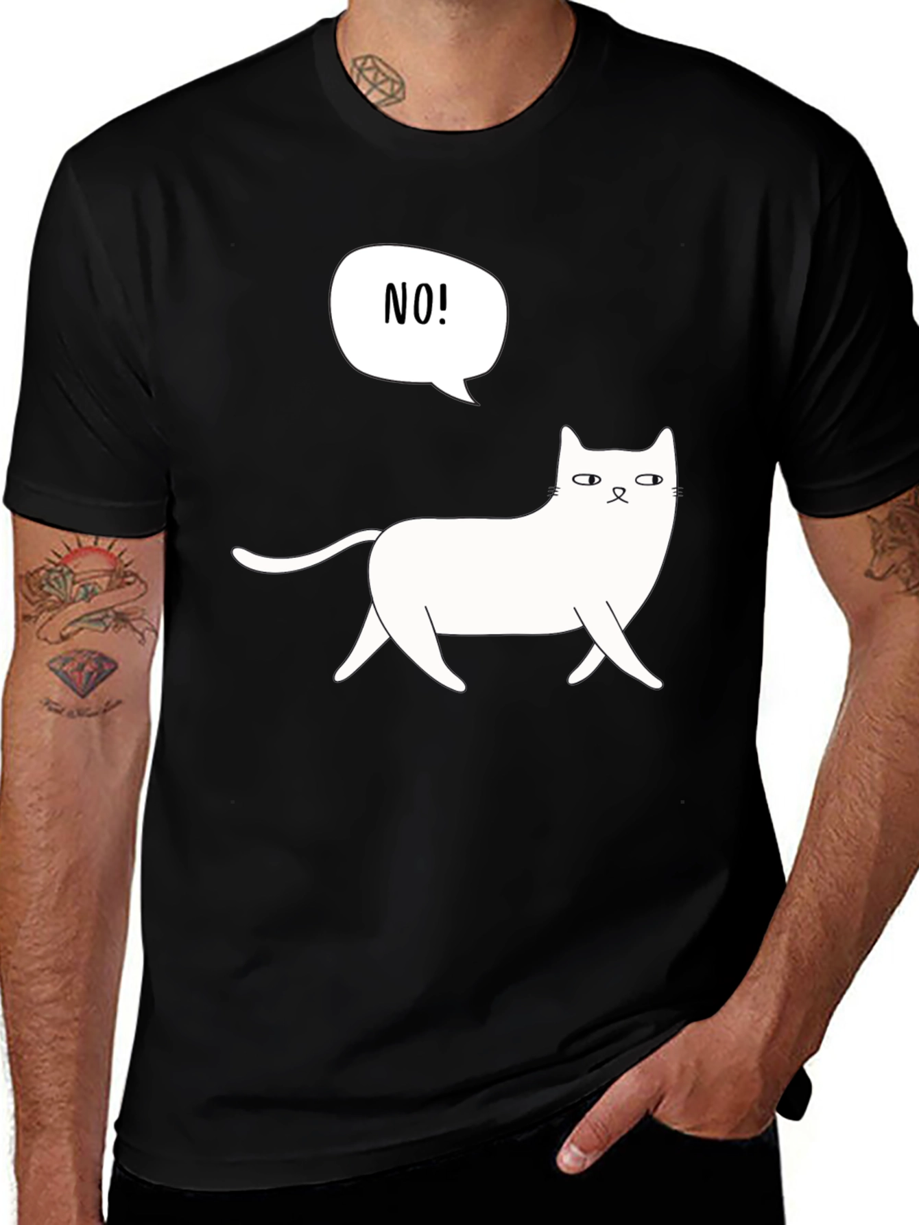 Variant 14 of Funny Cat NO! Graphic T-Shirt - Unisex