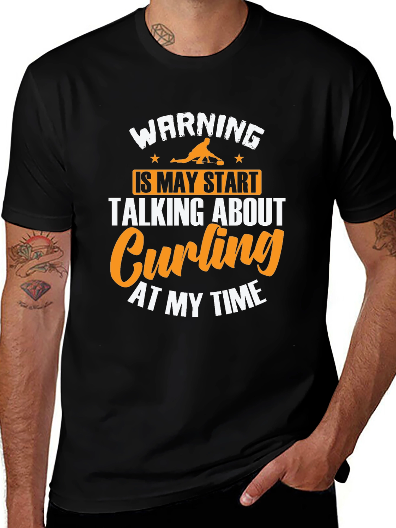 Variant 19 of Curling Fan T-Shirt - Warning May Start Talking About Curling