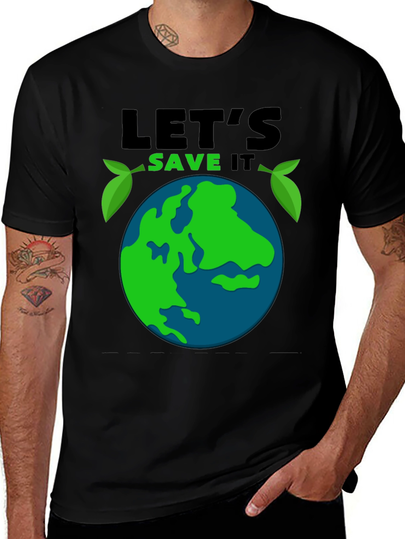 Variant 20 of Eco-Friendly 'Save the Earth' Graphic Tee