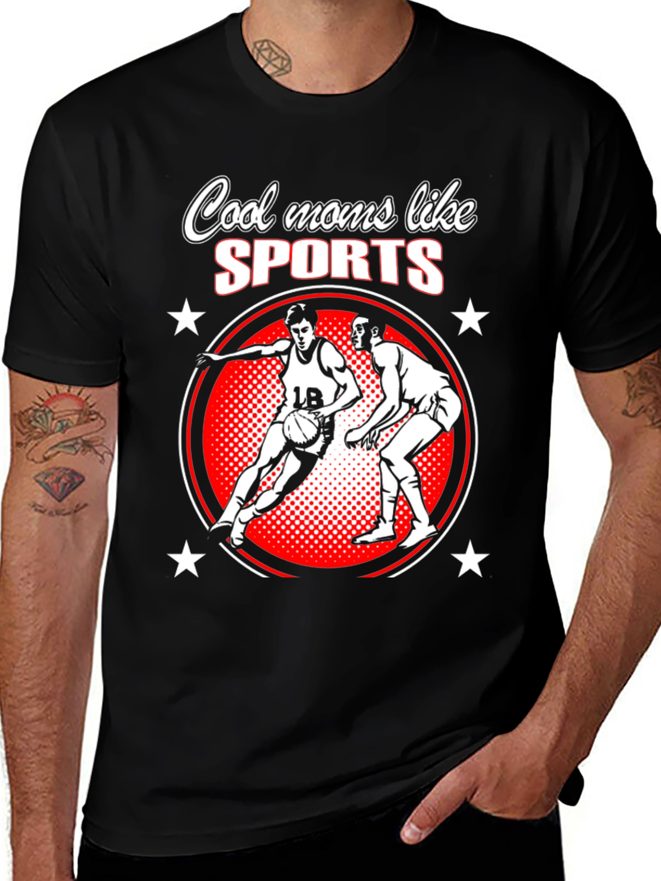 Variant 7 of Cool Moms Like Sports Basketball T-Shirt