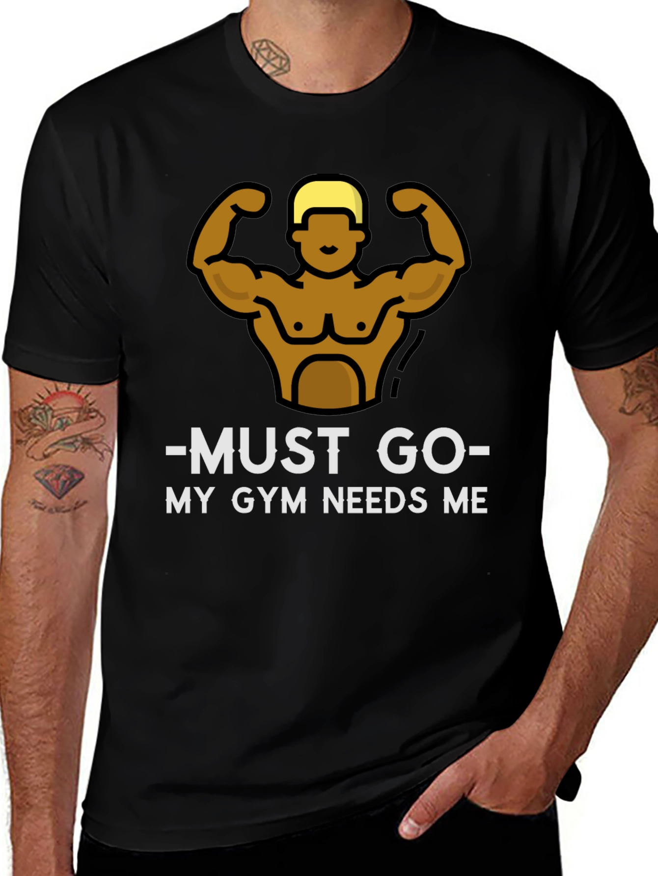 Variant 12 of Gym Needs Me Black T-Shirt